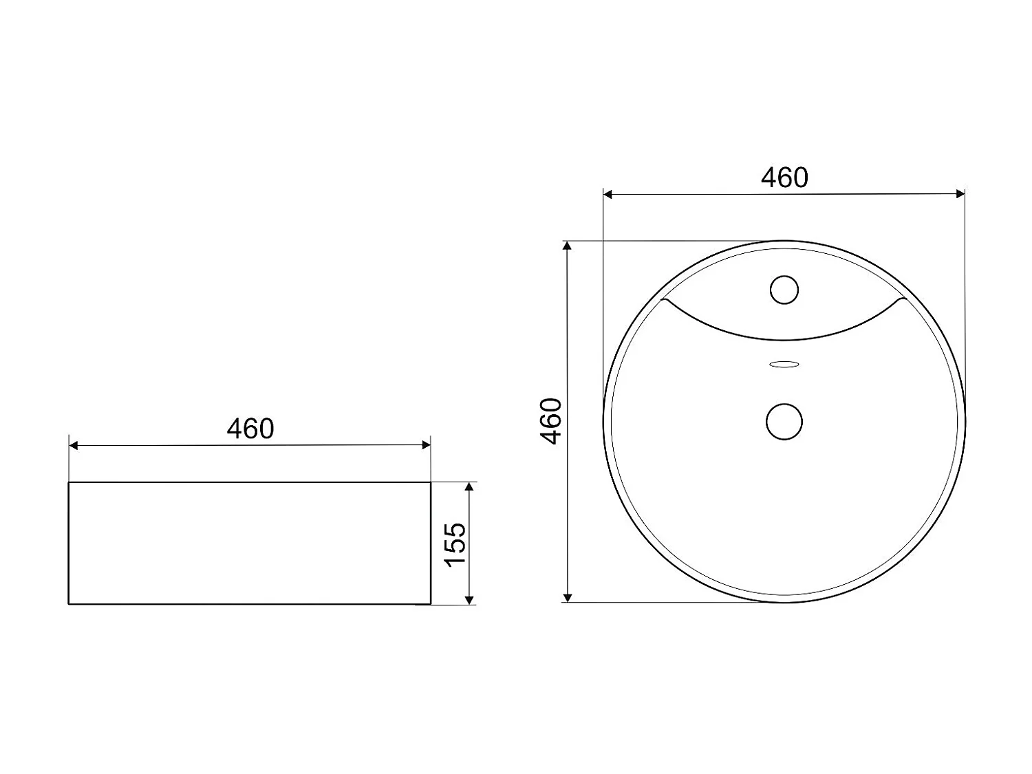 Vasque à poser ronde en céramique TANZA finition marbre noir doré Ø46 cm