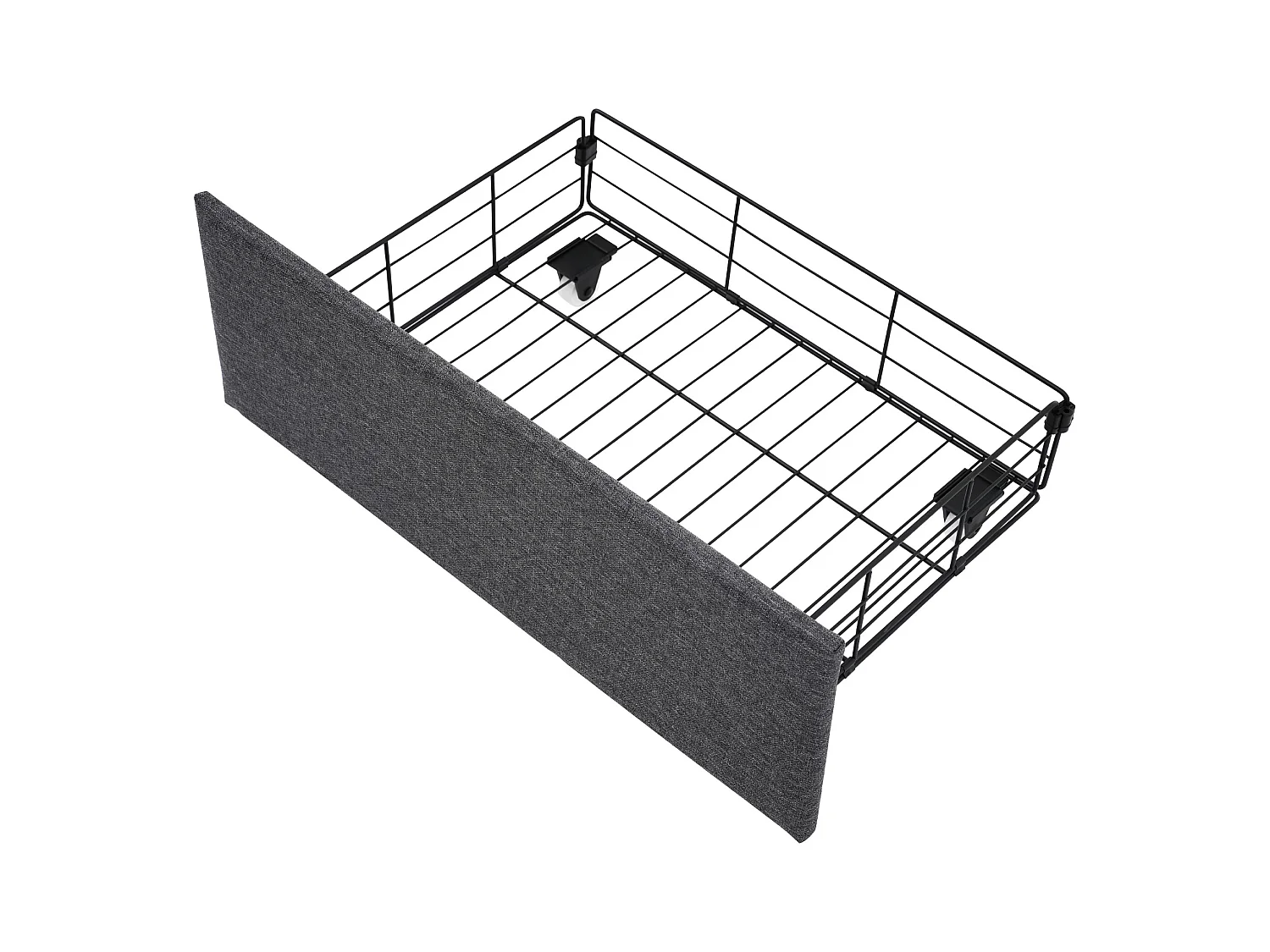 Lit adulte 160x200cm avec cadre métallique et 1 tiroir - tête de lit rangement USB et LED - lin gris (sans matelas)