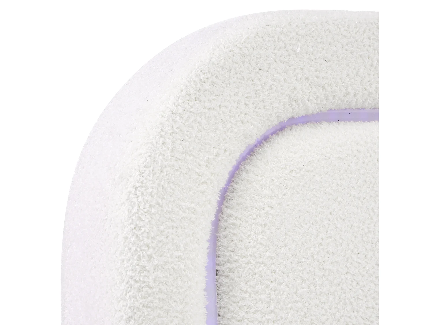 Lit adulte 160x200cm avec sommier - tête de lit réglable avec USB et LED - sherpa - blanc (sans matelas)