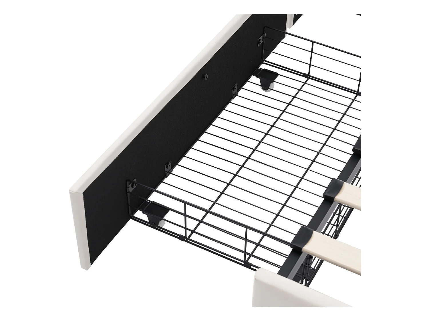 Lit double adulte 160x200cm avec sommier et 4 tiroirs - tête de lit avec USB - velours - beige (sans matelas)