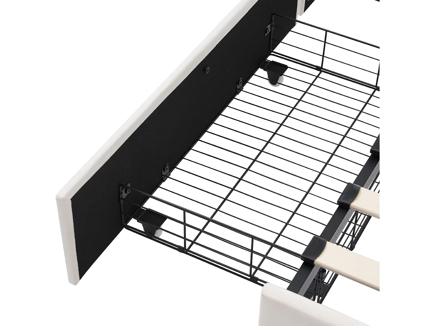 Lit double 160x200cm avec sommier et 4 tiroirs - tête de lit avec USB - velours - beige (sans matelas)