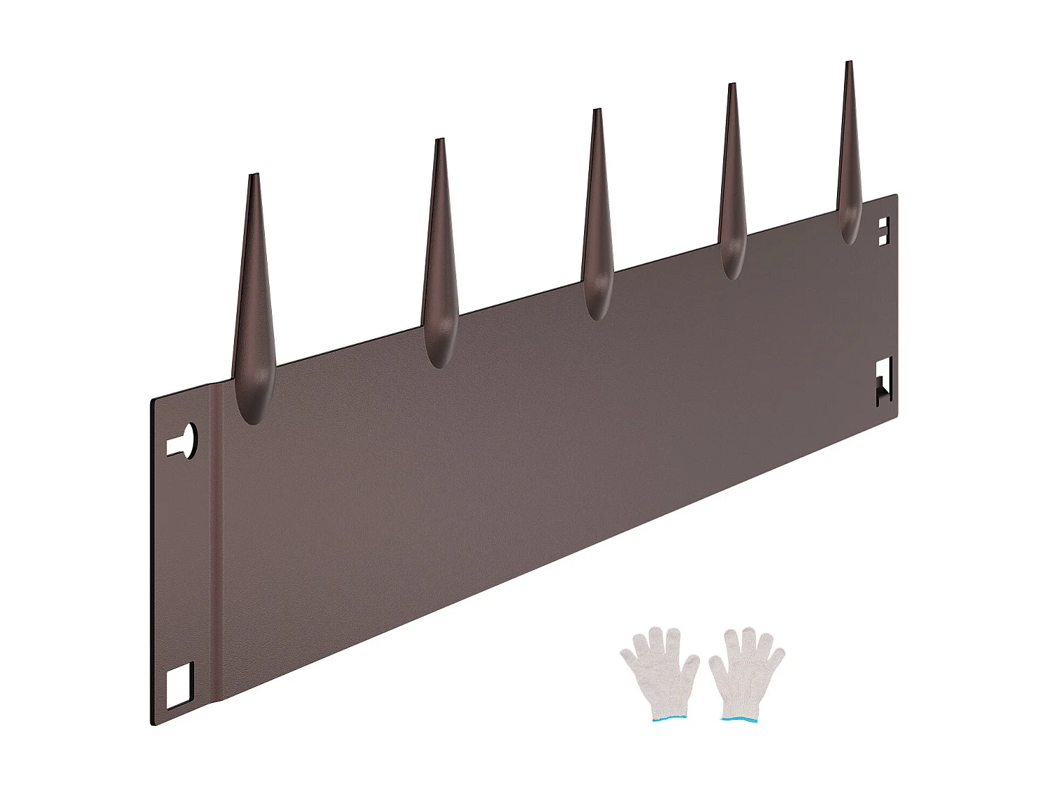 Obrzeże Ogrodowe SucceBuy ze Stali, Odporne na Rdzę, 5 Sztuk, 99 x 20,7 cm, Brązowe