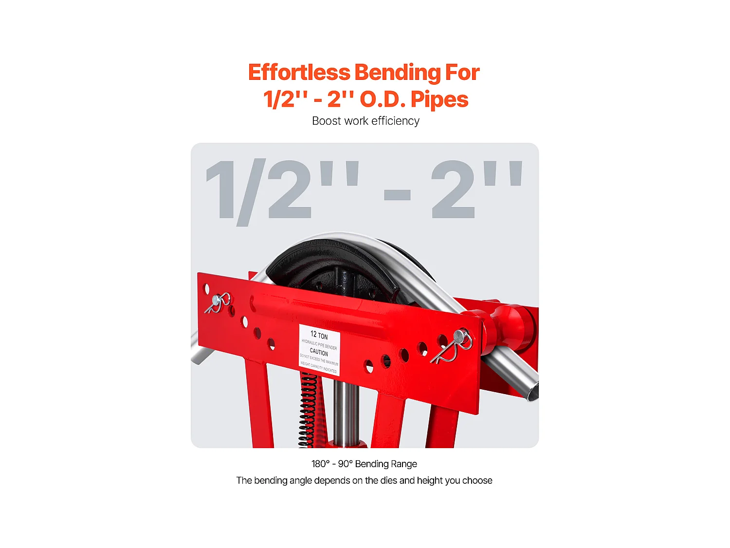Curvatrice per Tubi Idraulica SucceBuy, 12 Tonnellate, Strumento Manuale con 6 Matrici, Robusta, Rotoli Regolabili a 90-180°