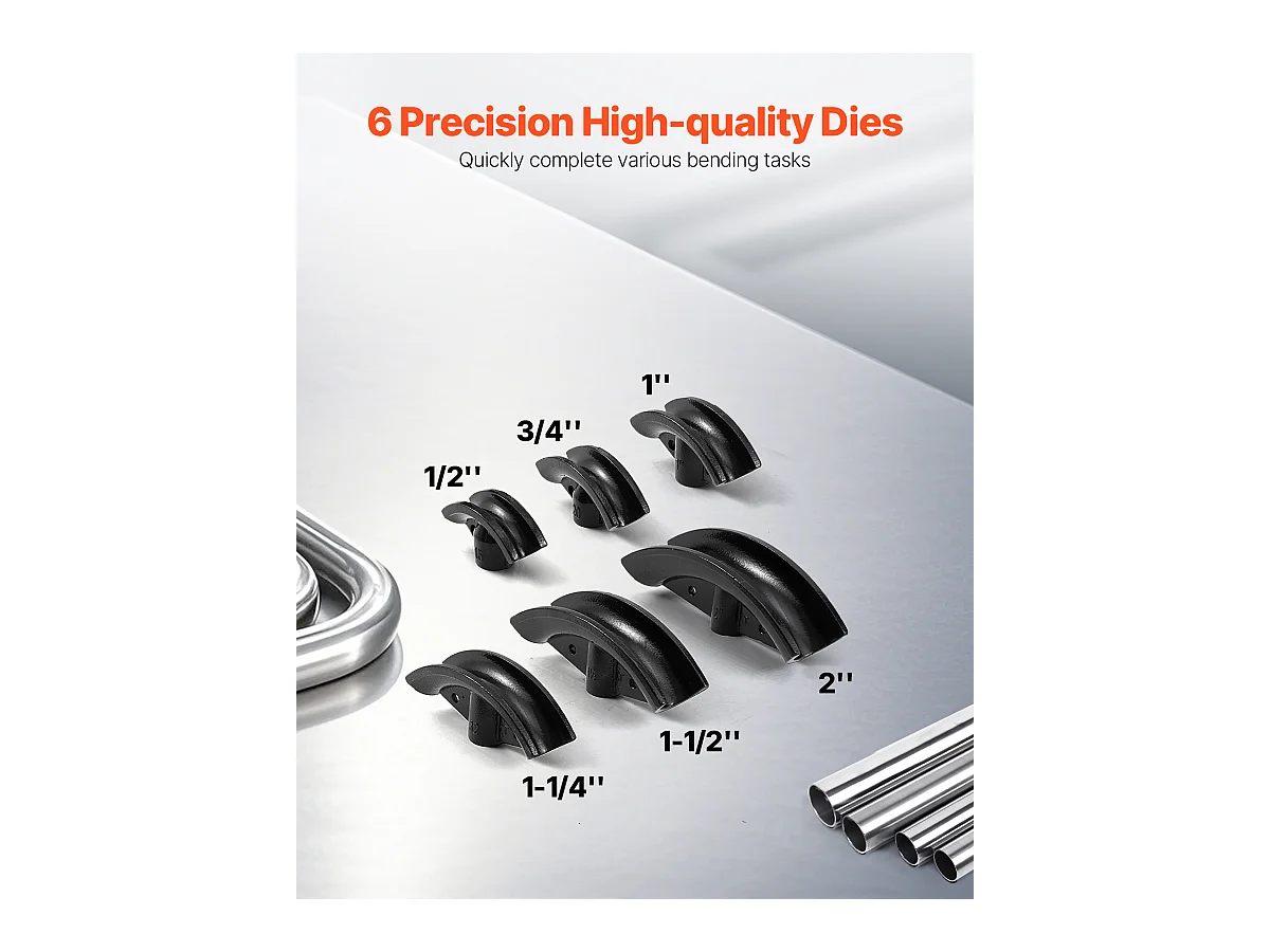 Cintreuse de Tubes Hydraulique SucceBuy, 12 Tonnes, Outil Manuel avec 6 Matrices, Robuste, Rouleaux Réglables à 90-180°