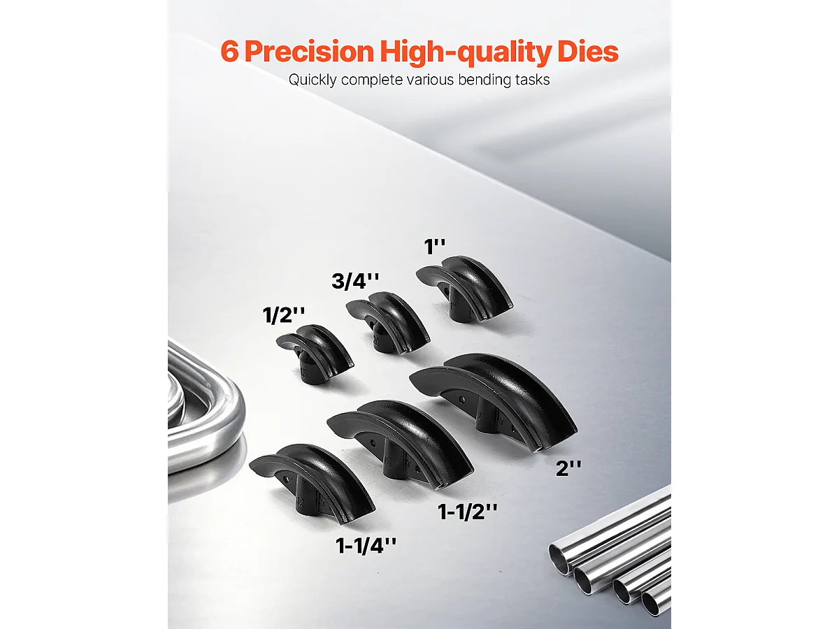 Cintreuse de Tubes Hydraulique SucceBuy, 12 Tonnes, Outil Manuel avec 6 Matrices, Robuste, Rouleaux Réglables à 90-180°