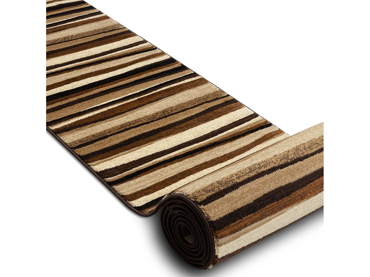 Passatoia ROYAL 5374 WAVES STRIPES beige / marrone 100x910 cm