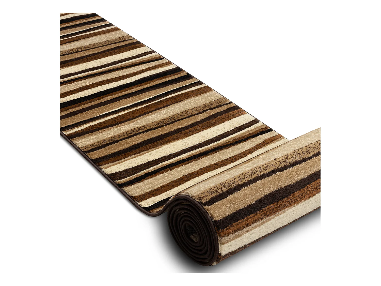 Tapis de couloir ROYAL 5374 RAYURES ONDULÉES beige / marron 100x870 cm