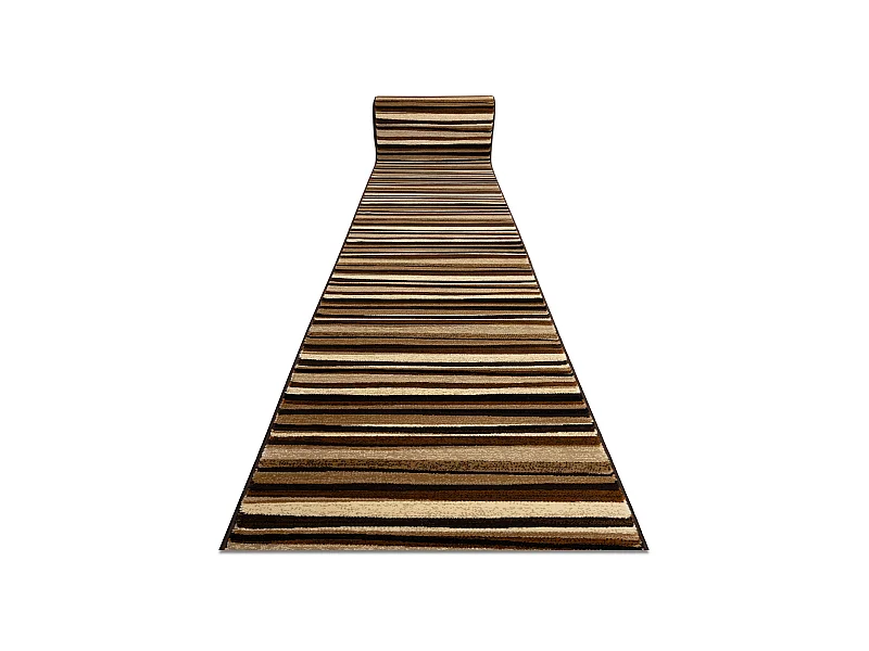 Tapis de couloir ROYAL 5374 RAYURES ONDULÉES beige / marron 80x290 cm
