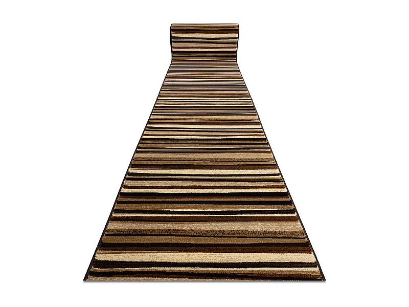 Tapis de couloir ROYAL 5374 RAYURES ONDULÉES beige / marron 70x320 cm