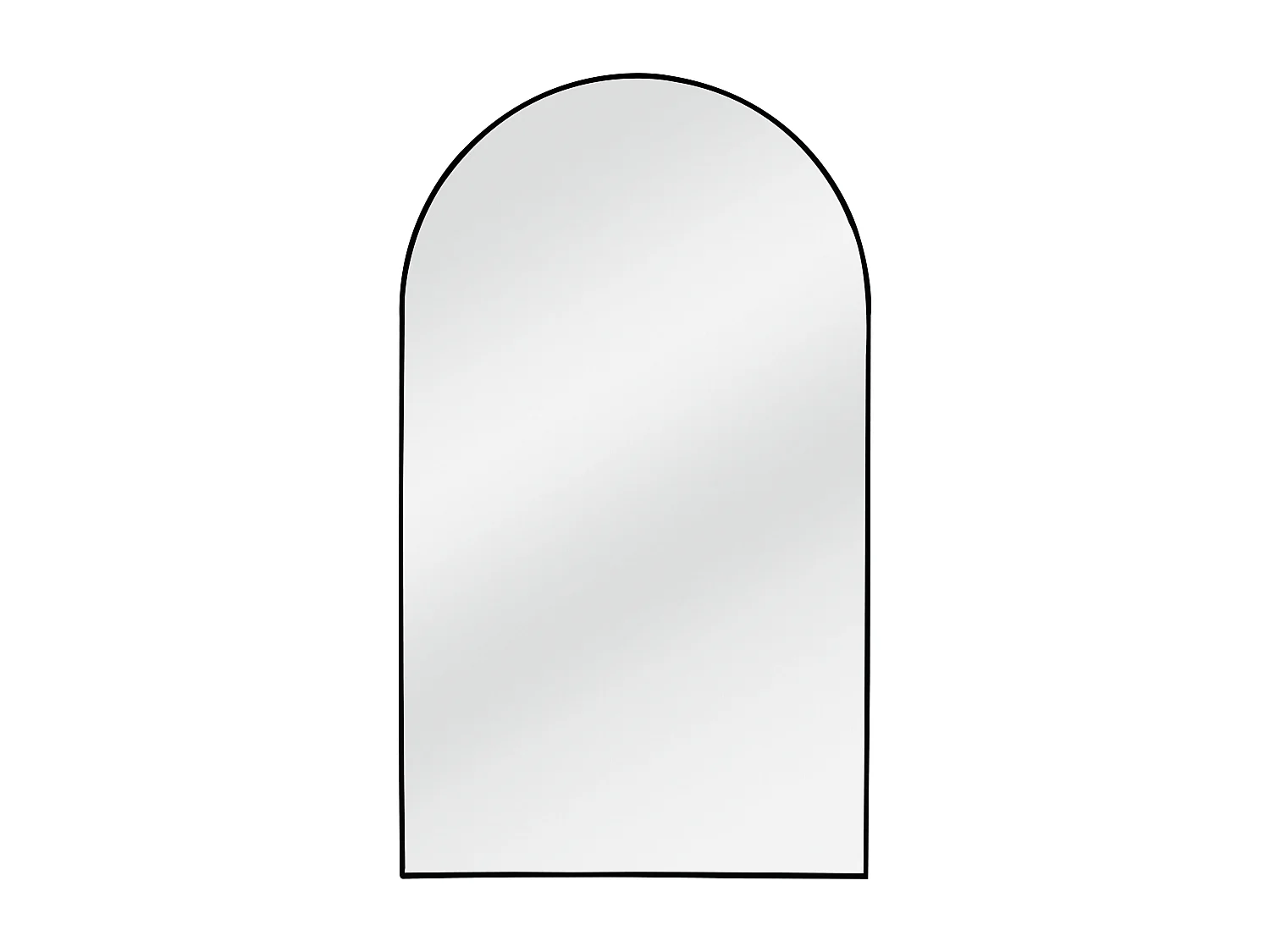 Grand miroir arche en aluminium - L. 110 x H. 190 cm - Noir - OLYVEN