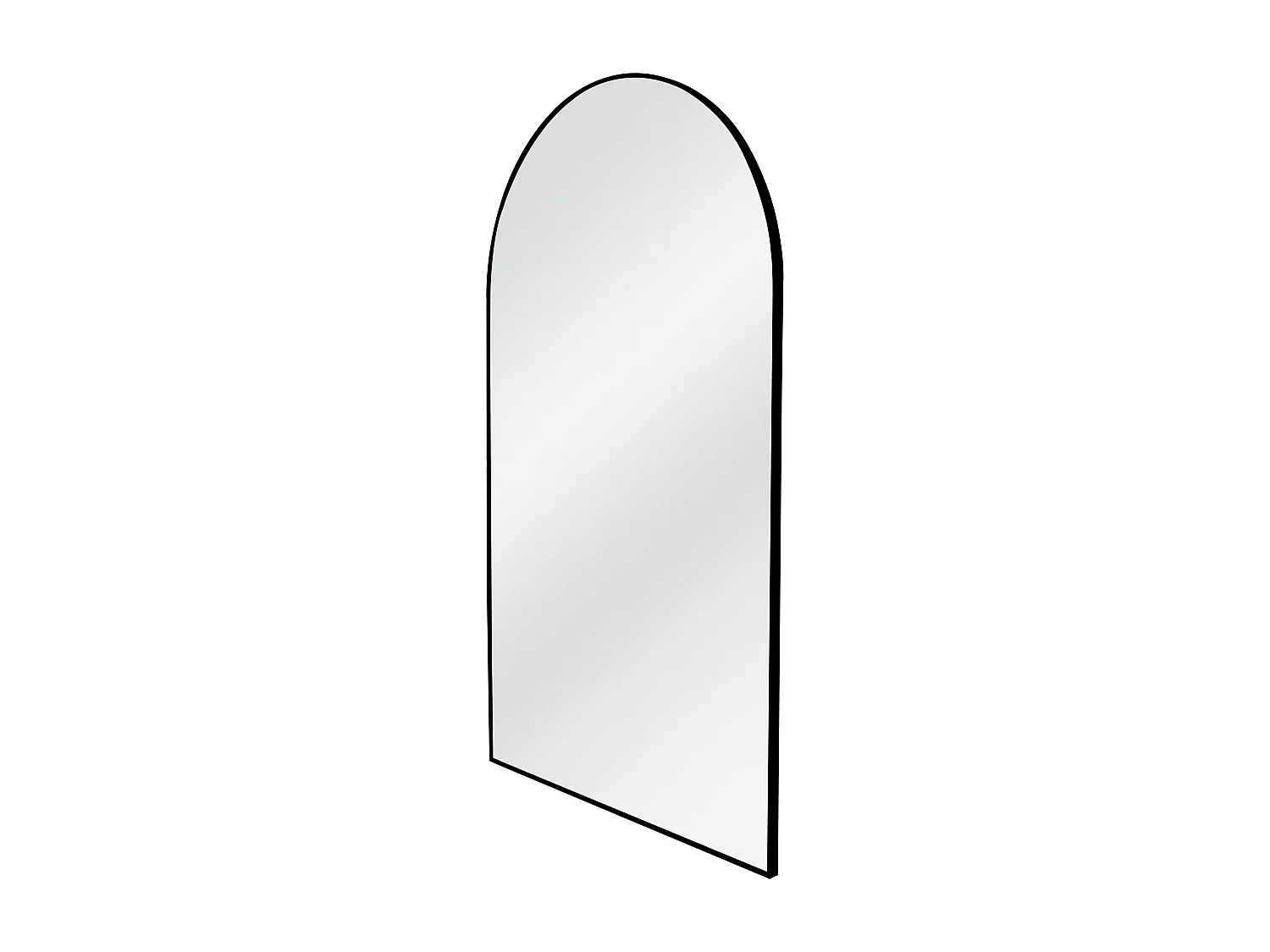 Grand miroir arche en aluminium - L. 110 x H. 190 cm - Noir - OLYVEN