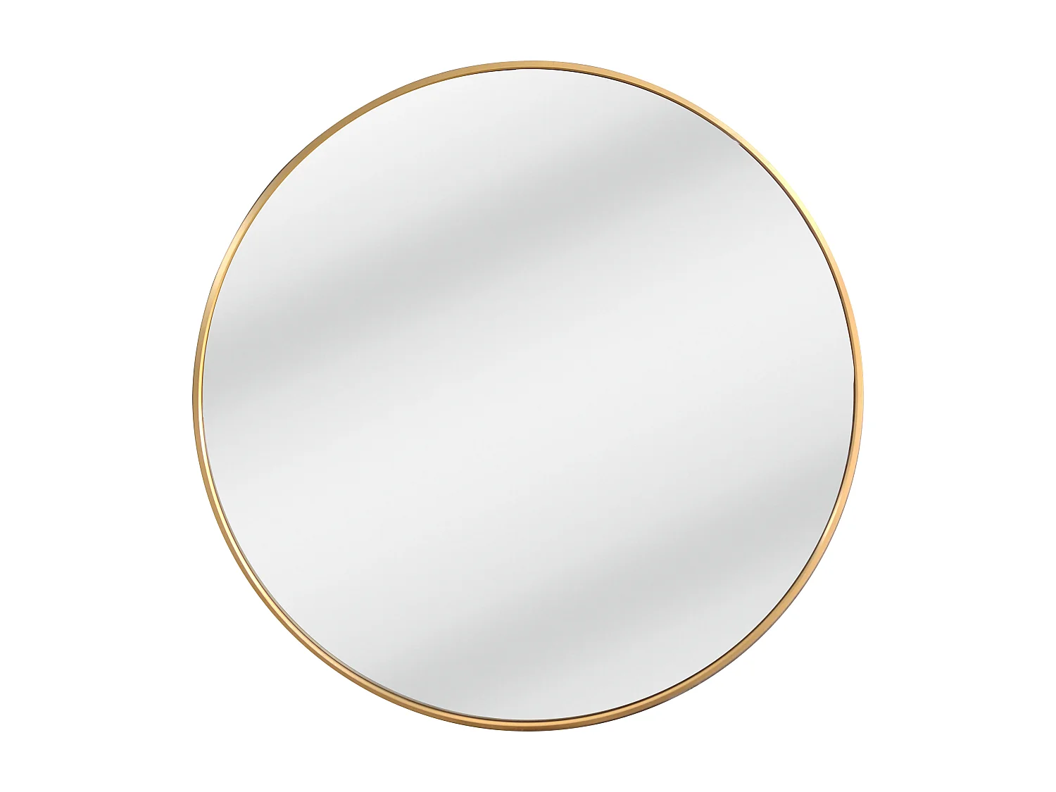 Grand miroir mural rond en aluminium - D. 80 cm - Doré - ELYRO