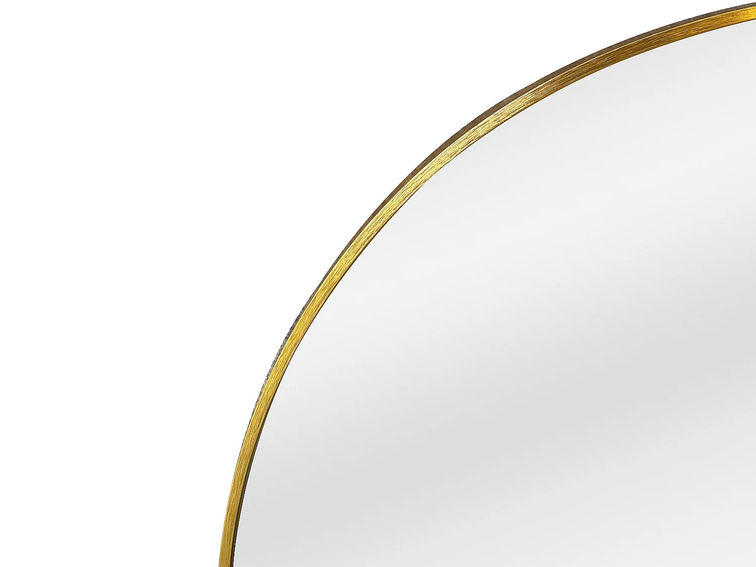 Grand miroir mural rond en aluminium - D. 80 cm - Doré - ELYRO