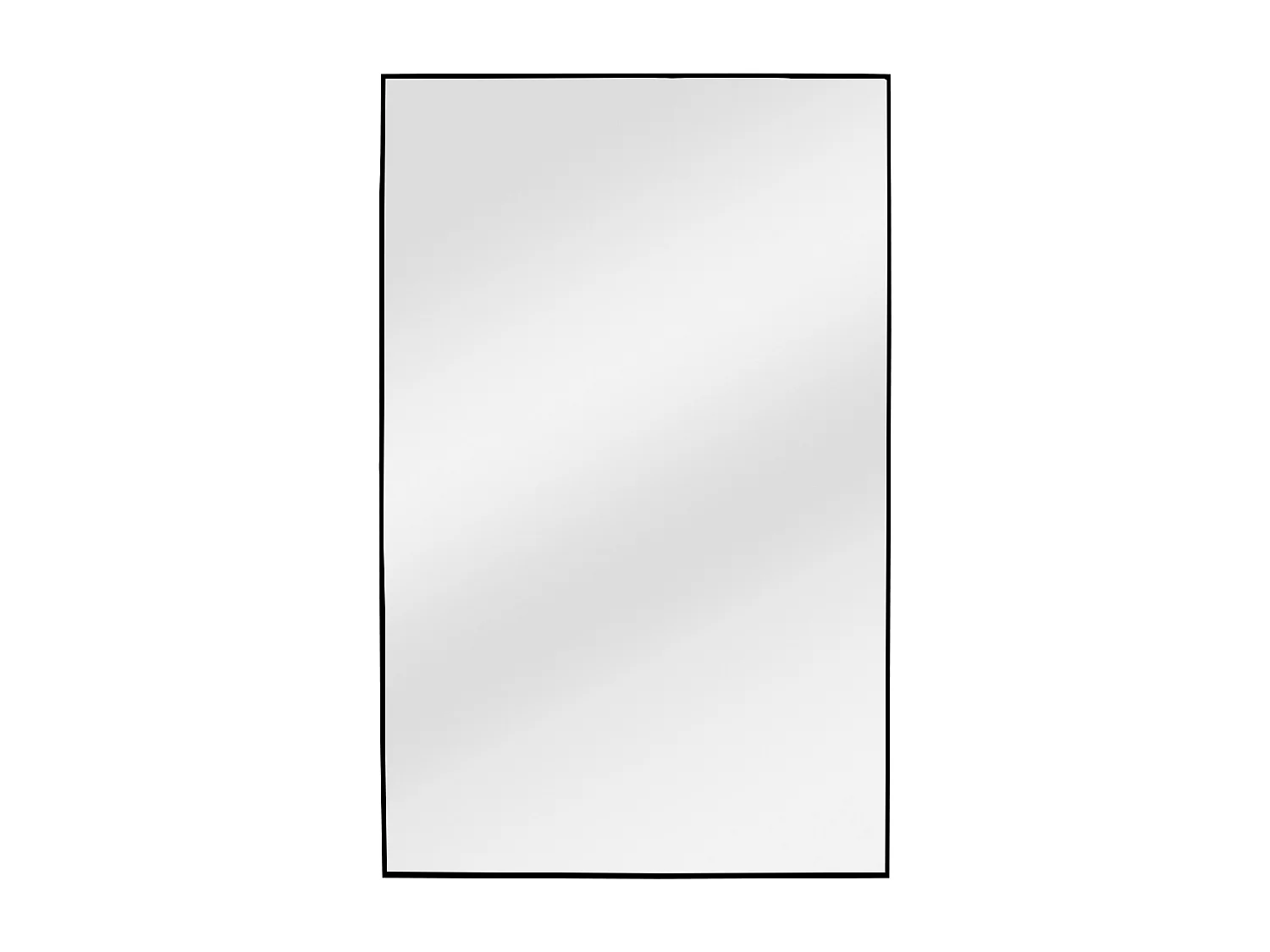 Grand miroir rectangulaire en aluminium - L. 120 x H. 190 cm - Noir - NIREVA