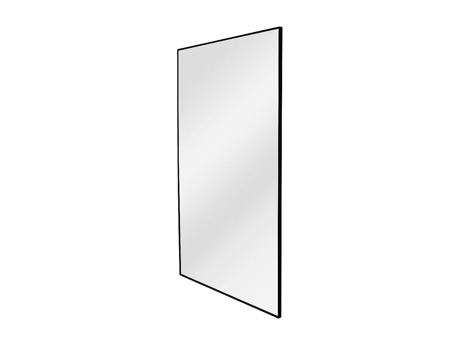 Grand miroir rectangulaire en aluminium - L. 120 x H. 190 cm - Noir - NIREVA