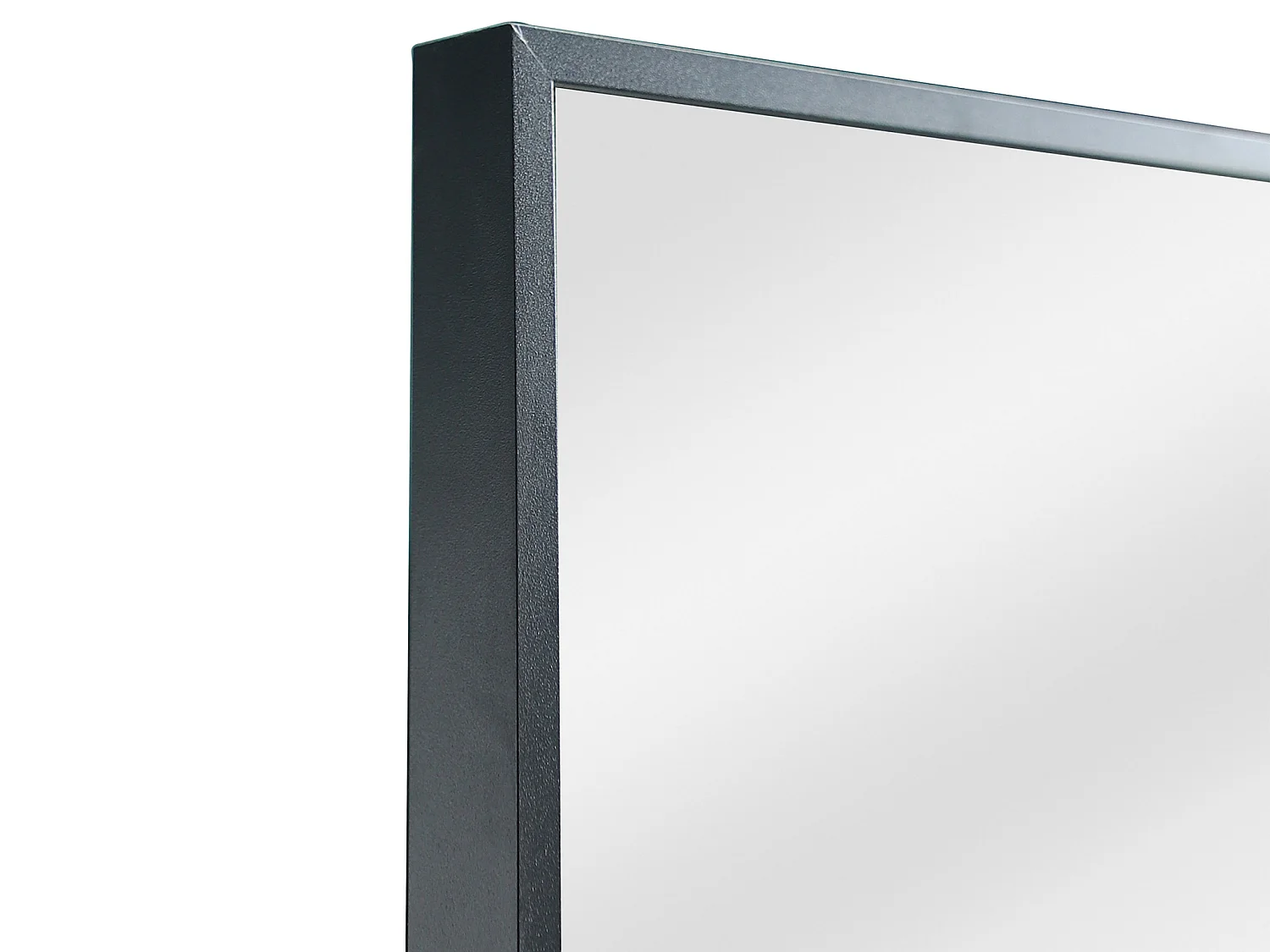 Grand miroir rectangulaire en aluminium - L. 120 x H. 190 cm - Noir - NIREVA