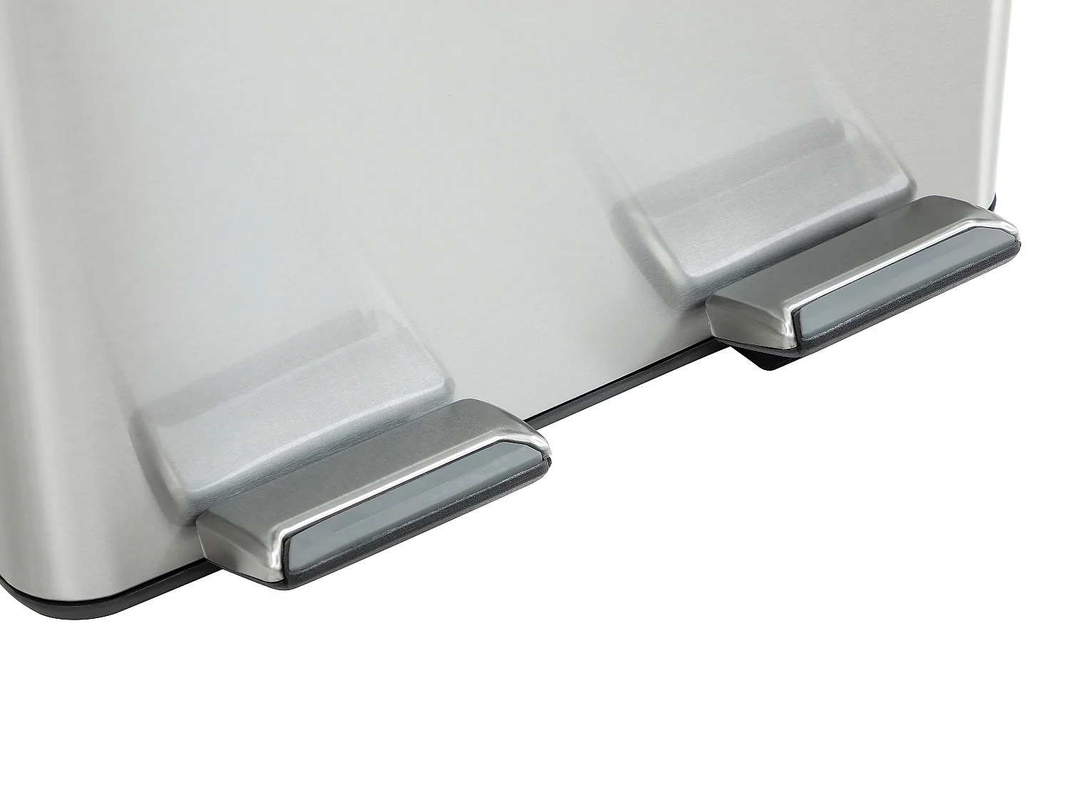 Poubelle de tri sélectif à pédales  en inox - 2 bacs de 30L - Chrome - GANEM