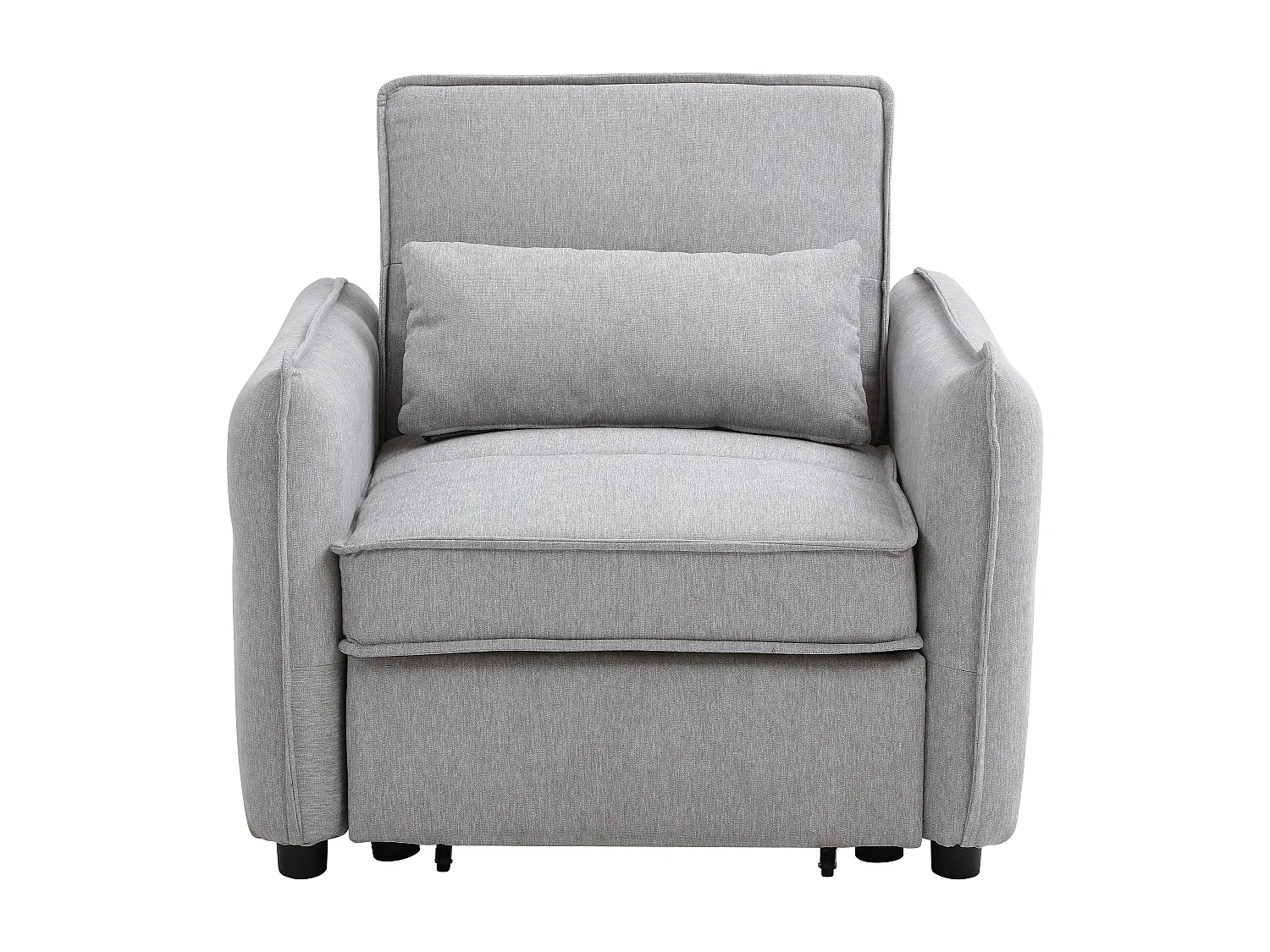 Fauteuil convertible en tissu gris clair FENORA