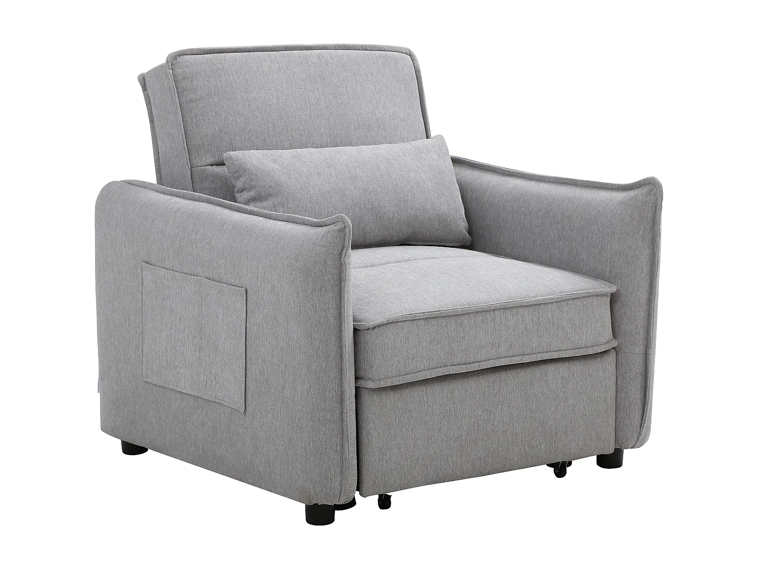 Fauteuil convertible en tissu gris clair FENORA