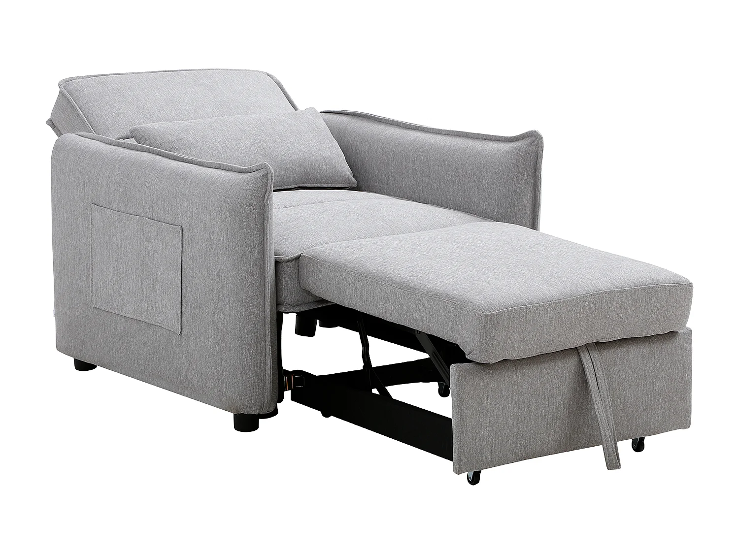 Poltrona conversível em tecido cinza claro FENORA