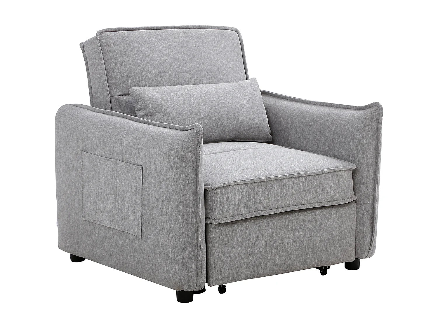 Poltrona conversível em tecido cinza claro FENORA