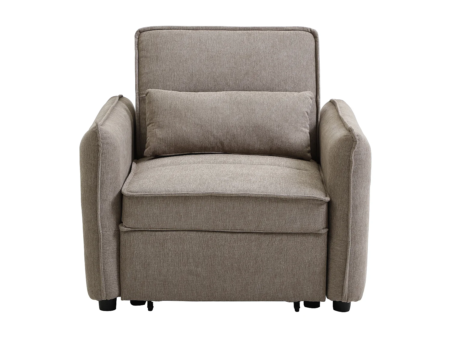 Fauteuil convertible en tissu taupe FENORA