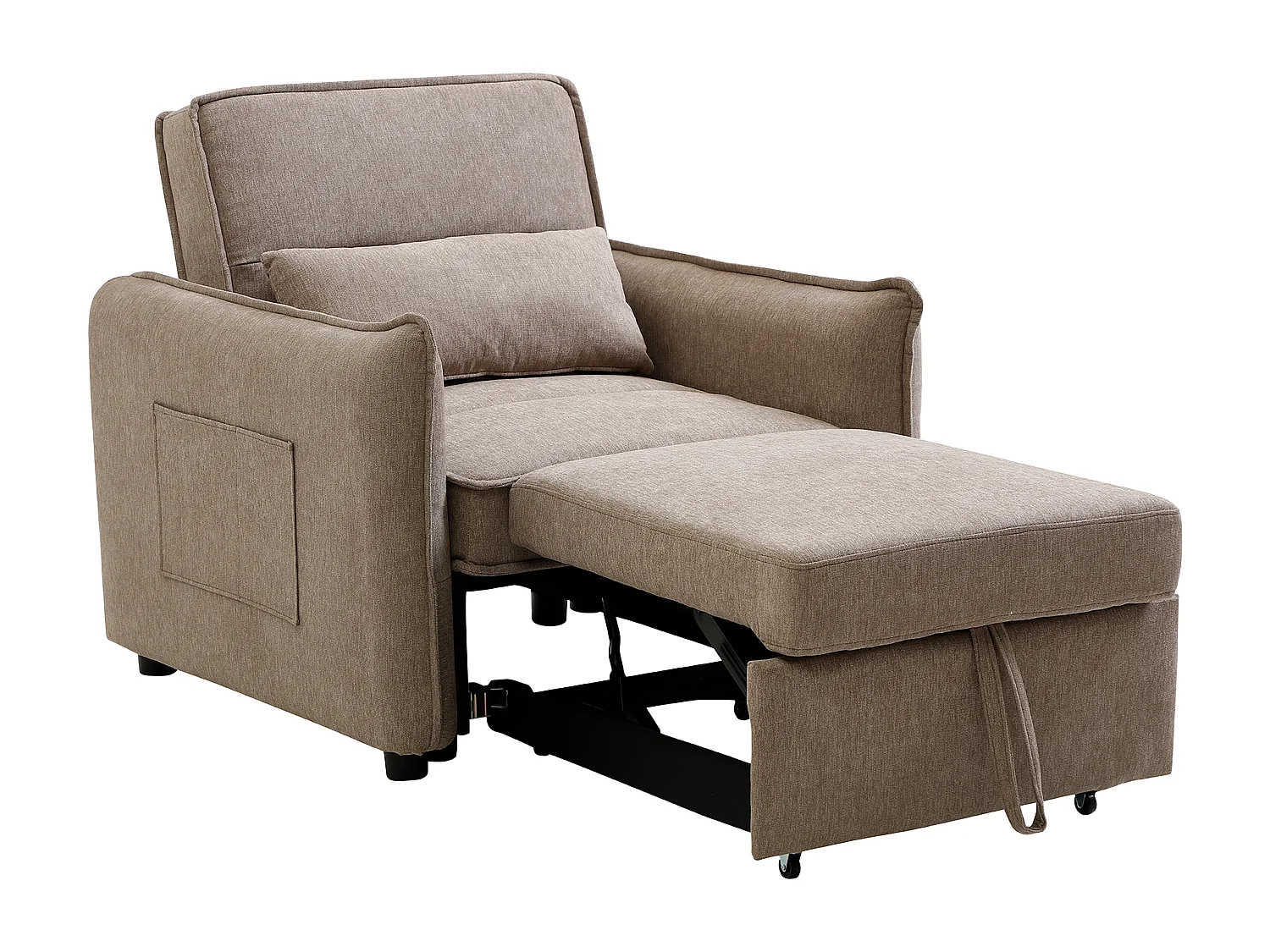 Sessel mit Schlaffunktion aus taupefarbenem Stoff FENORA