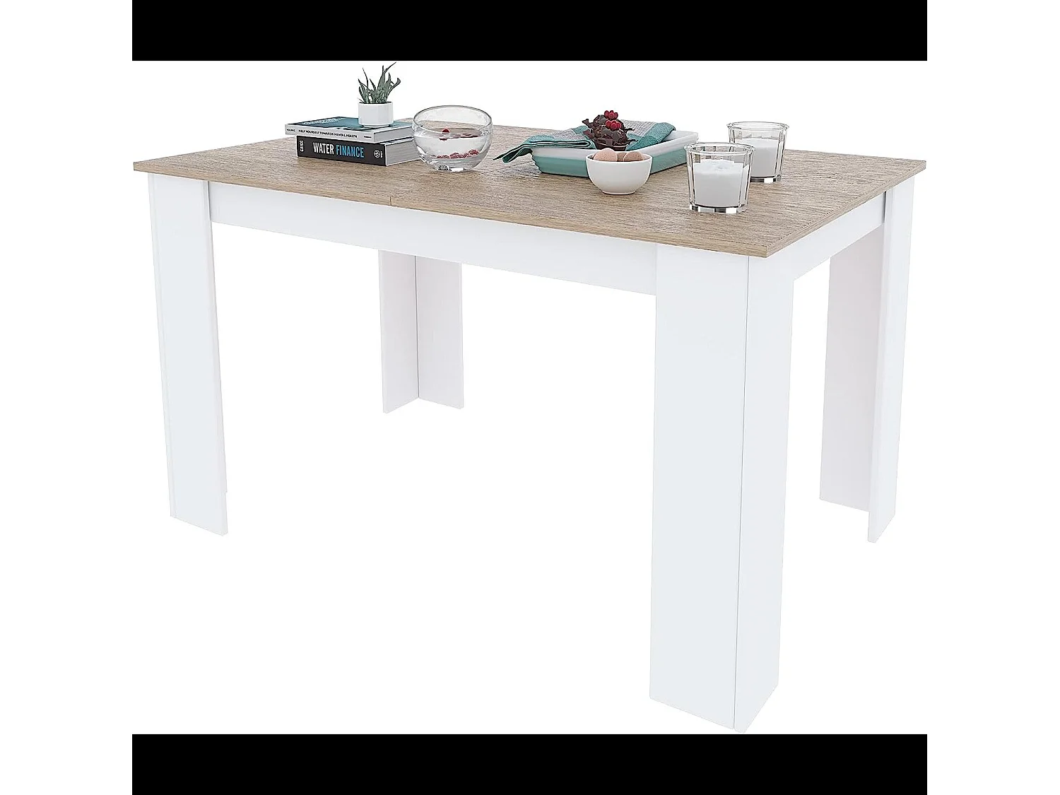 Tavolo da Pranzo Allungabile Estensibile Fino a 190 cm Tavolino Per 6 Persone Salotto Soggiorno Salone Design Moderno 190 x 78 x 90 cm Bianco Rovere