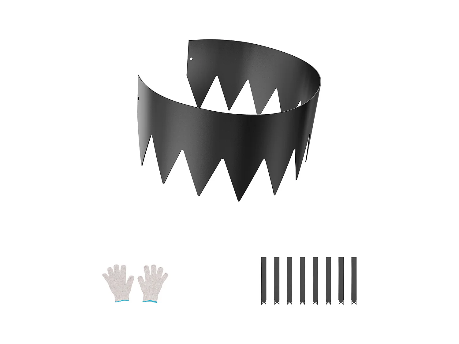 Bordure de Jardin en Acier Antirouille SucceBuy, 6PCS, 101,6x20,3 cm, Noir, pour Jardins, Pelouses, Cours