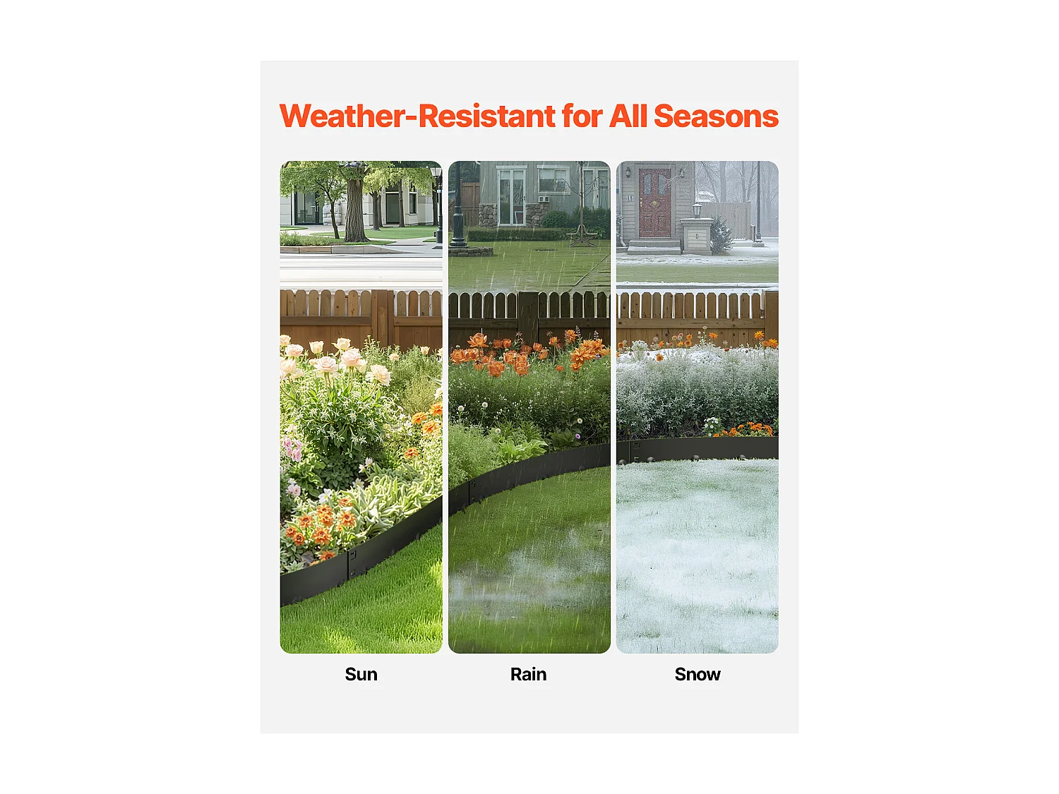 Krawędź Ogródkowa z Stali Odpornej na Zardzewienie SucceBuy, 5 SZTUK, 99 x 15,6 cm