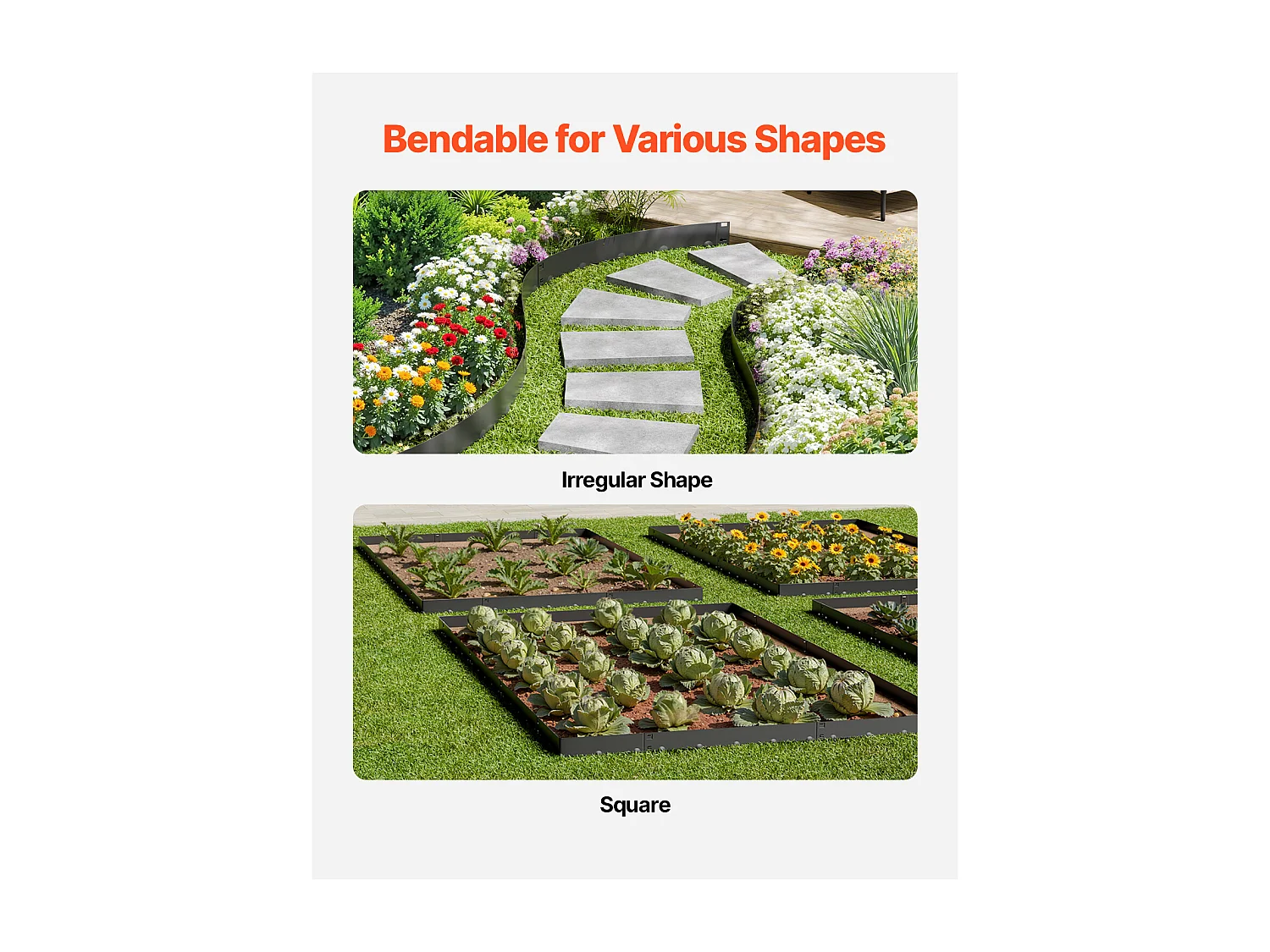 Krawędź Ogródkowa z Stali Odpornej na Zardzewienie SucceBuy, 5 SZTUK, 99 x 15,6 cm