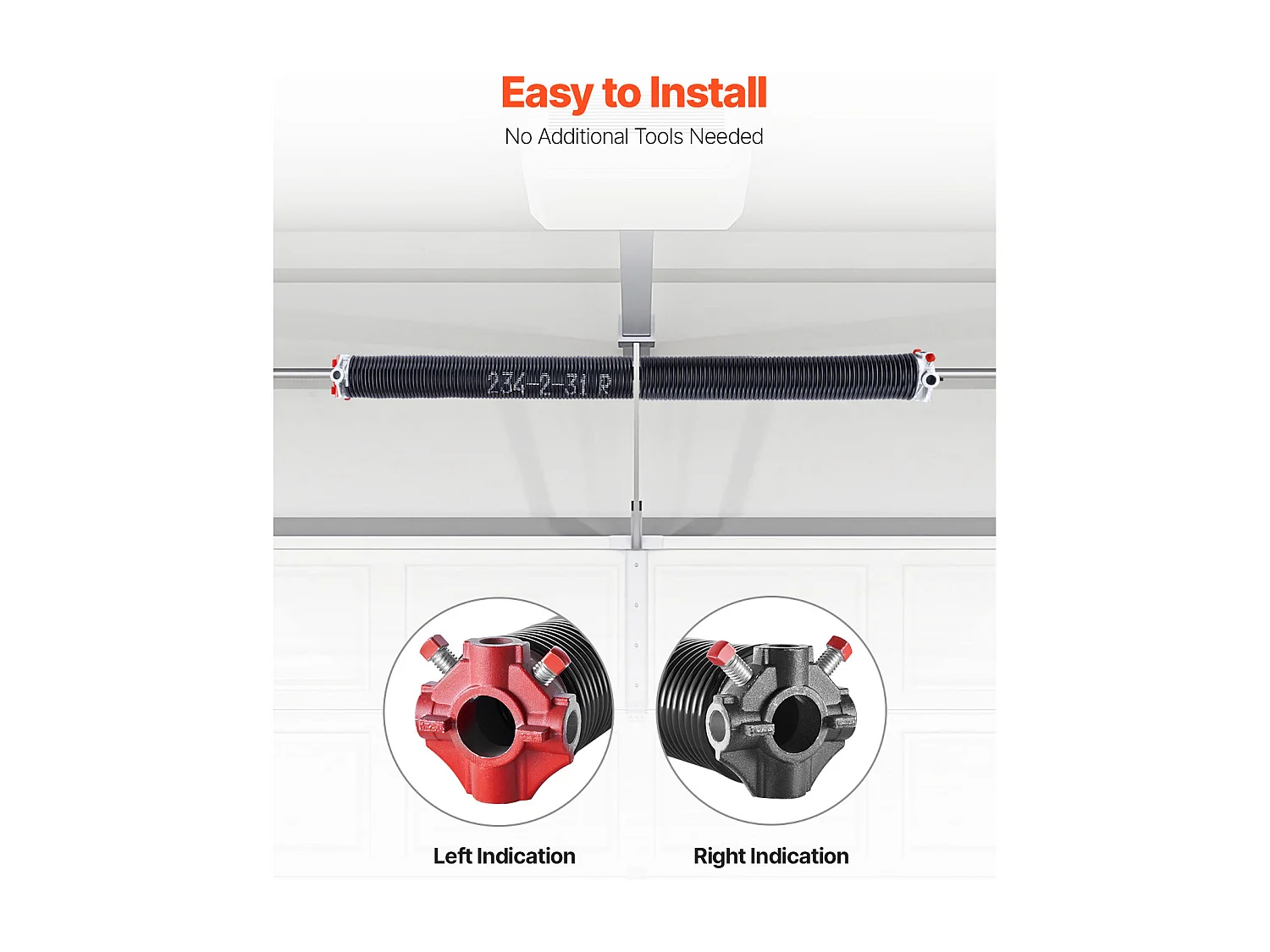 Resortes de Torsión SucceBuy para Puerta de Garaje, Par de 0.5 x 5.08 x 79cm con Barras de Enrollamiento