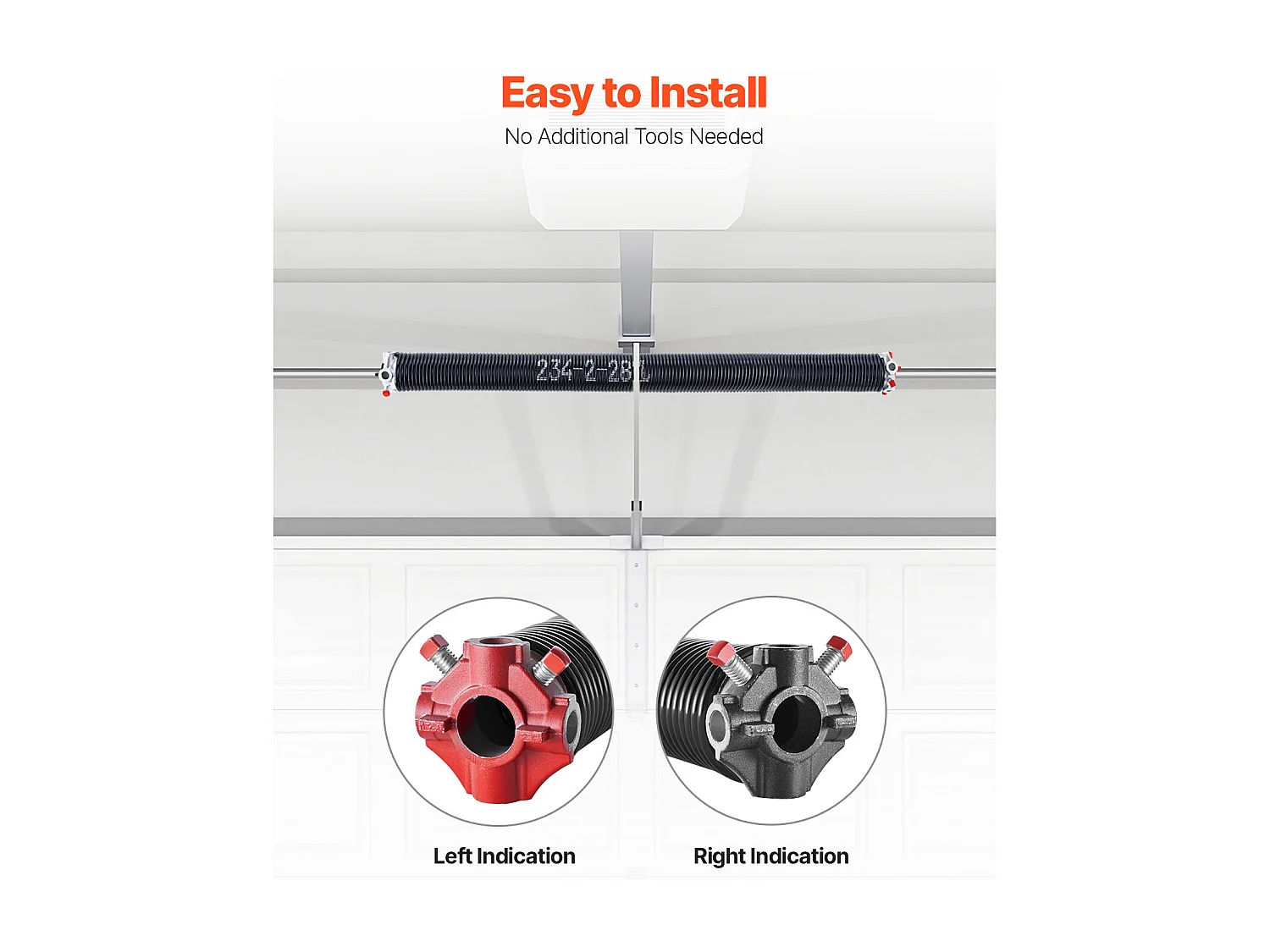 Molle a Torsione SucceBuy per Porta del Garage, Coppia di 0.5 x 5.08 x 71cm con Barre di Avvolgimento