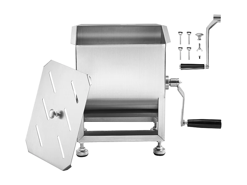 Mélangeur à Viande SucceBuy, Manuel à Réservoir Fixe 15 L en Inox pour Chair à Saucisse