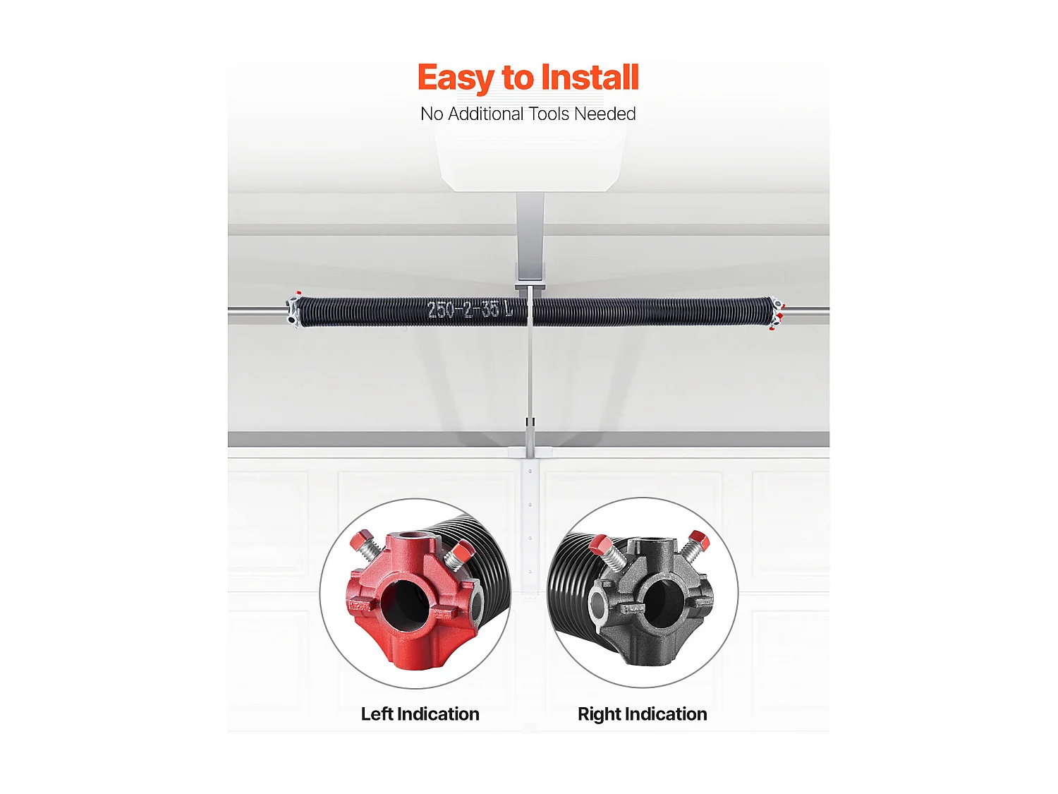 Ressorts de Torsion SucceBuy pour Porte de Garage - Paire, 0.6 x 5.08 x 89cm, avec Barres d'Enroulement Antidérapantes