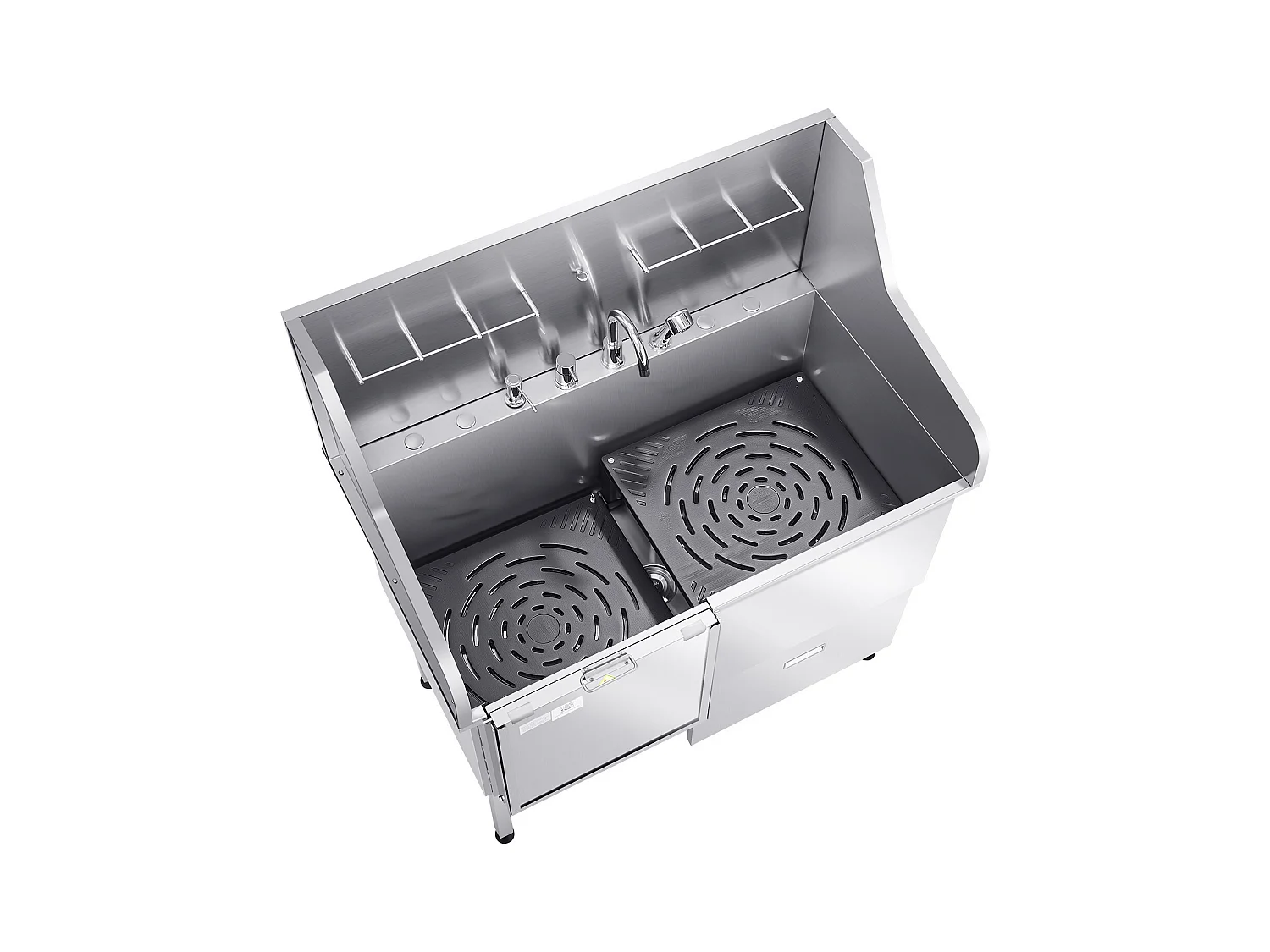 Baignoire de Chien SucceBuy, Animaux Compagnie Acier Inox 127,5cm, Rampe Porte Gauche