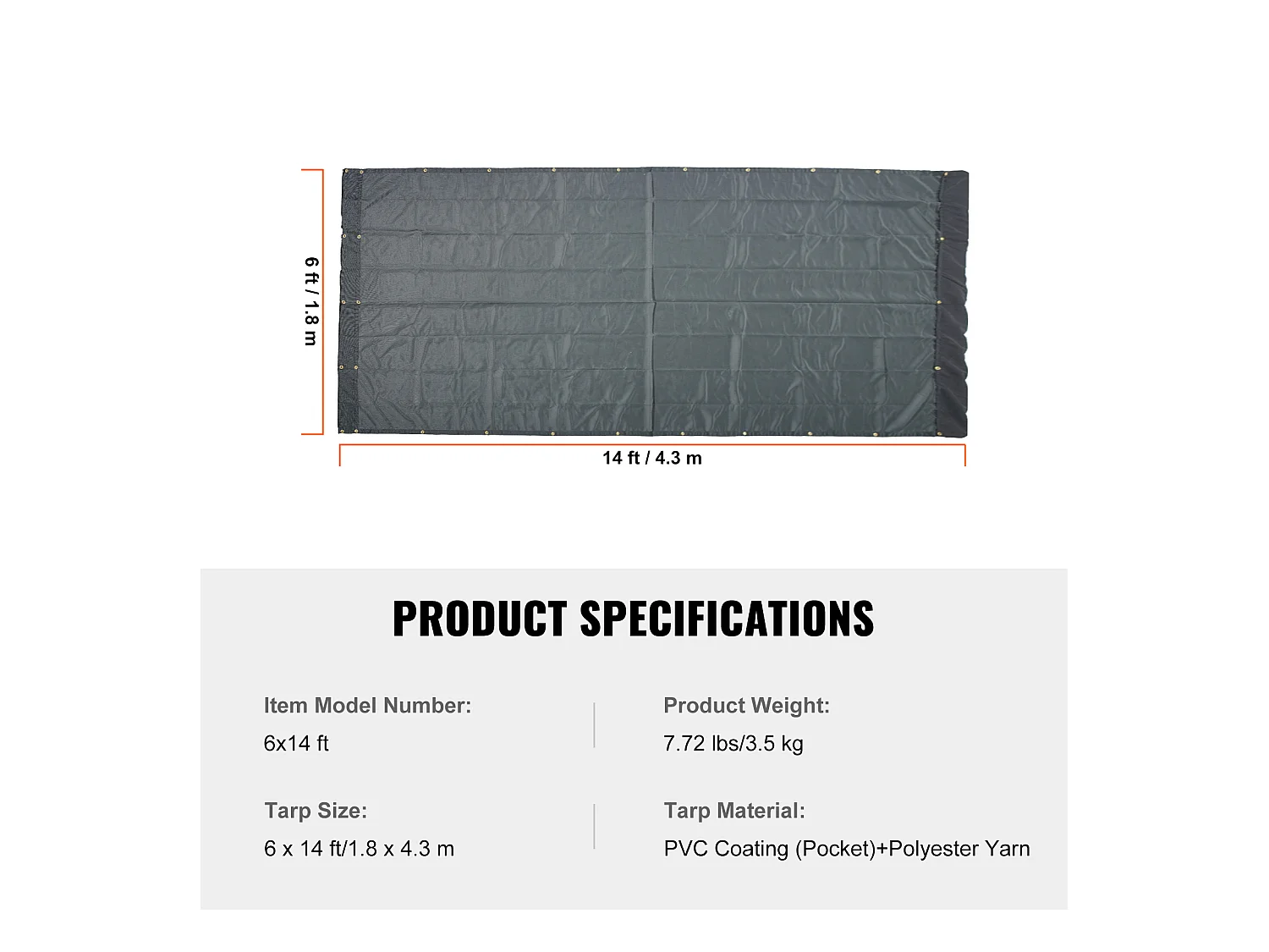 Bâche en Maille SucceBuy pour Camion à Benne Basculante 180 x 430cm PVC 0.5kg Double Poches pour Pare-Soleil de Remorque