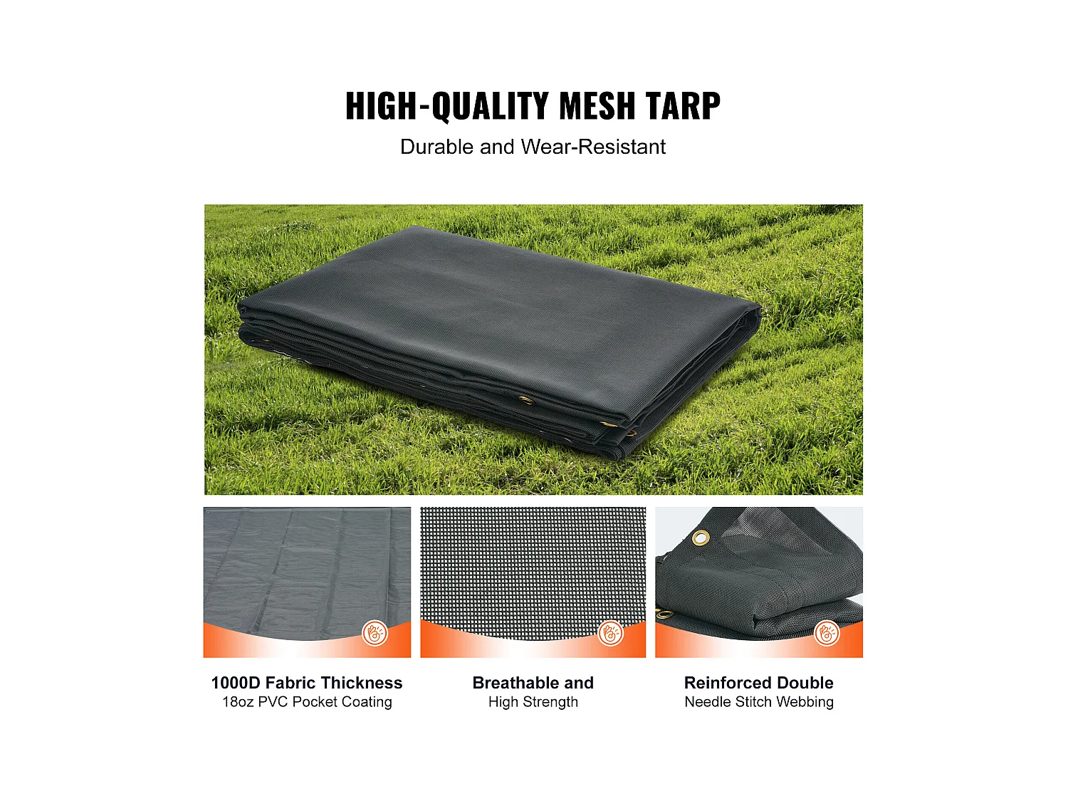 Bâche en Maille SucceBuy pour Camion à Benne Basculante 180 x 430cm PVC 0.5kg Double Poches pour Pare-Soleil de Remorque