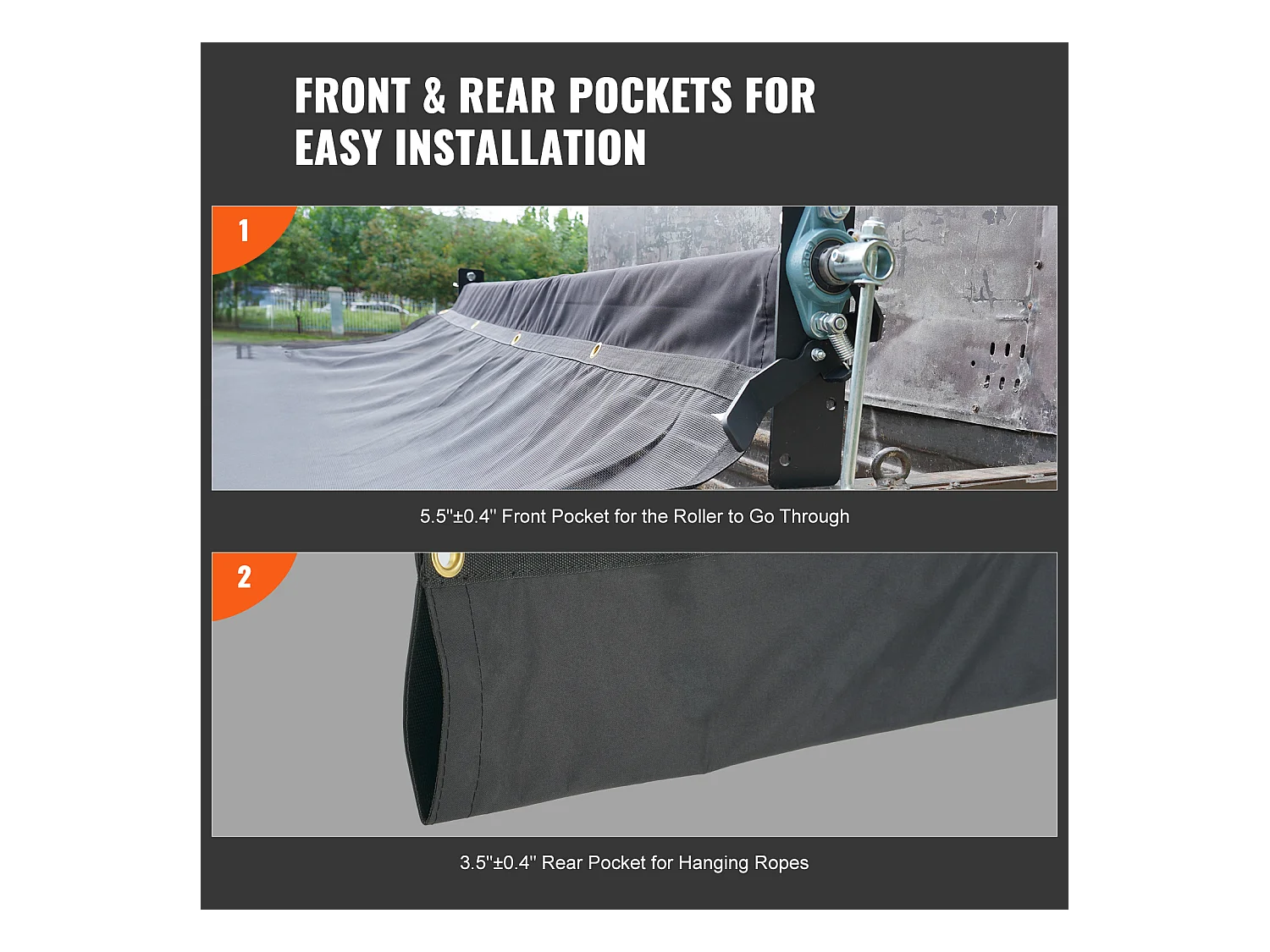 Bâche en Maille SucceBuy pour Camion à Benne Basculante 180 x 430cm PVC 0.5kg Double Poches pour Pare-Soleil de Remorque