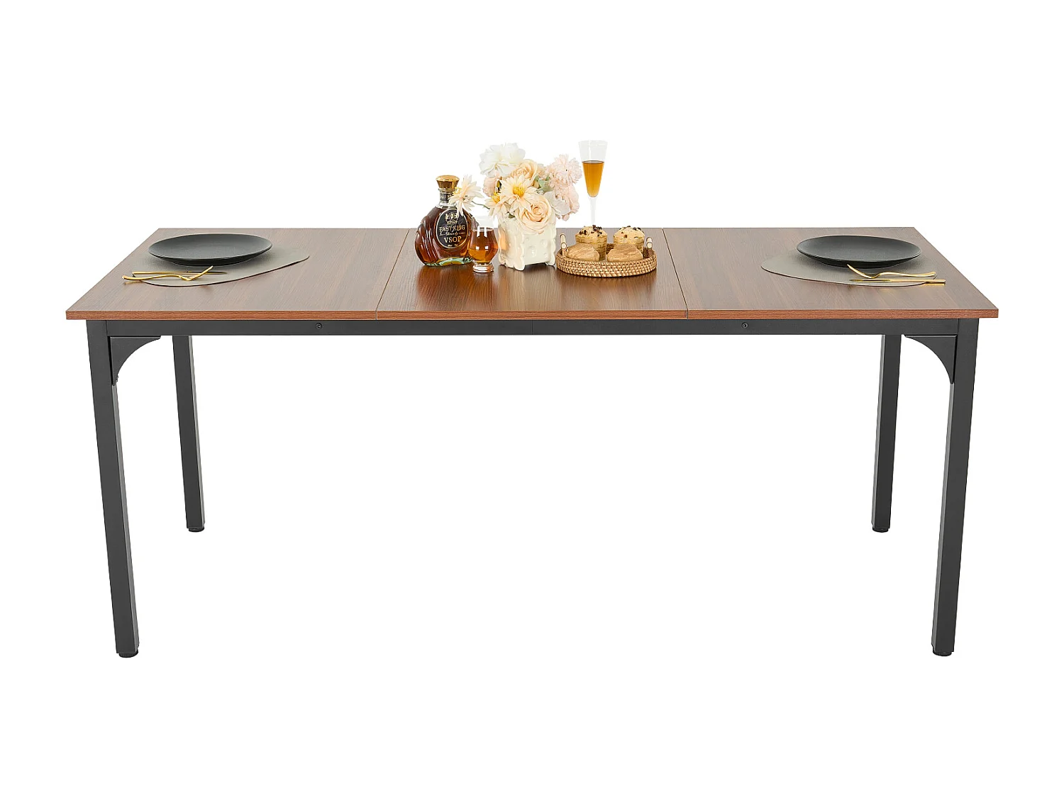 SucceBuy Table de Salle à Manger Rectangulaire en Bois, 180 cm pour 6 à 8 Personnes