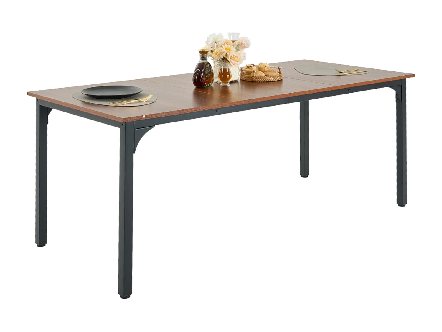 SucceBuy Table de Salle à Manger Rectangulaire en Bois, 180 cm pour 6 à 8 Personnes