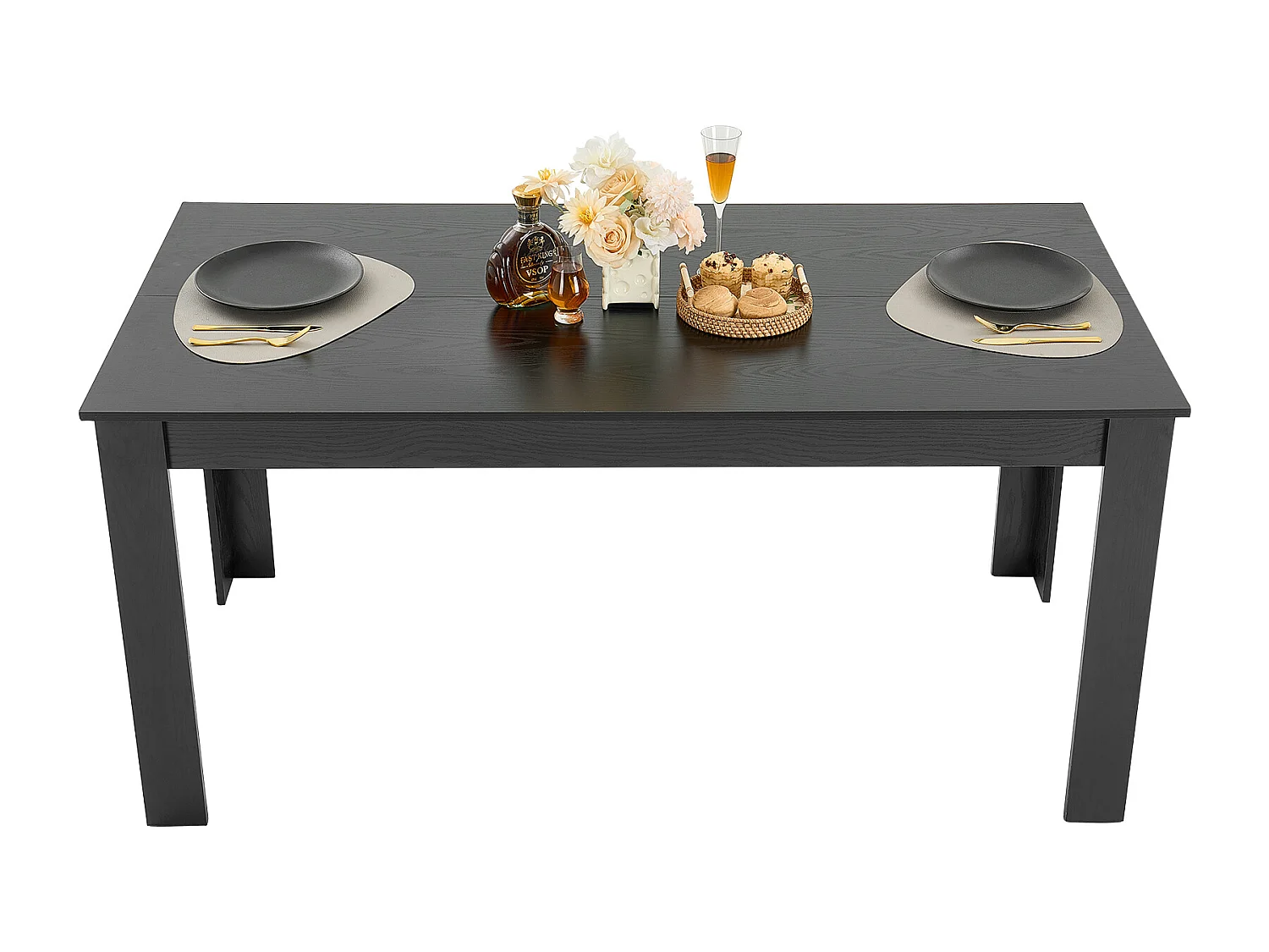 Stół Jadalny SucceBuy, Prostokątny z Drewna, 160 cm na 4 do 6 Osób, z Drewna MDF, do Użytku Domowego