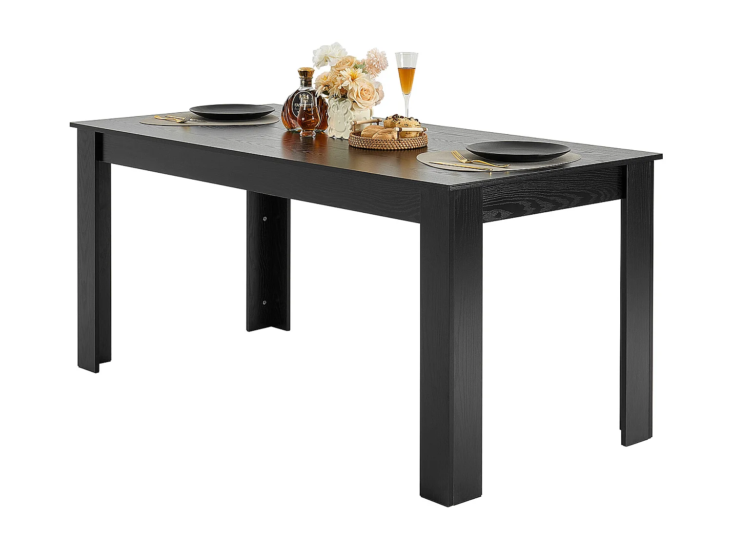 SucceBuy Table de Salle à Manger Rectangulaire en Bois, 160 cm pour 4 à 6 Personnes