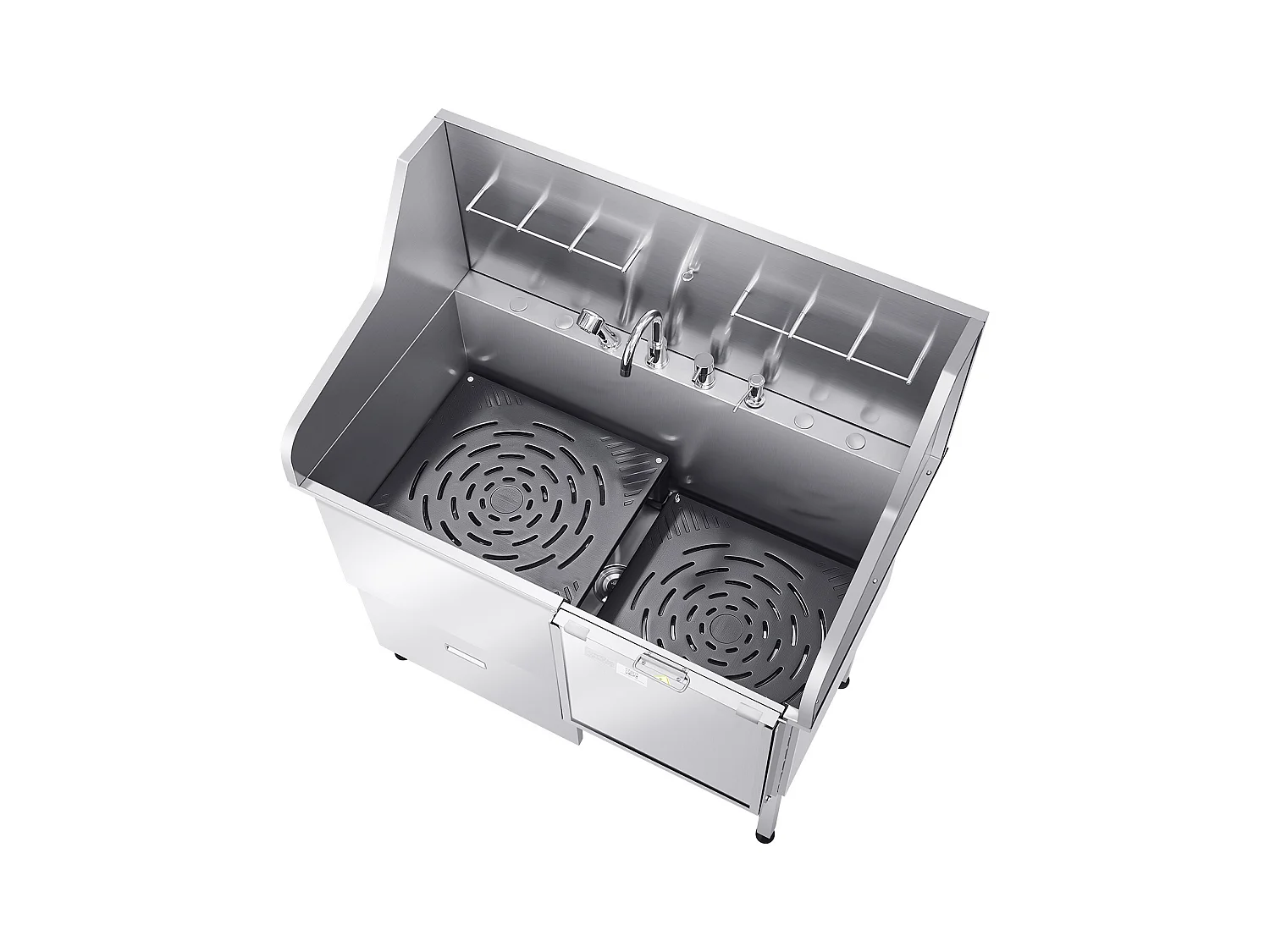 Baignoire de Chien SucceBuy, Animaux Compagnie Acier Inox 127,5cm, Rampe Porte Droite