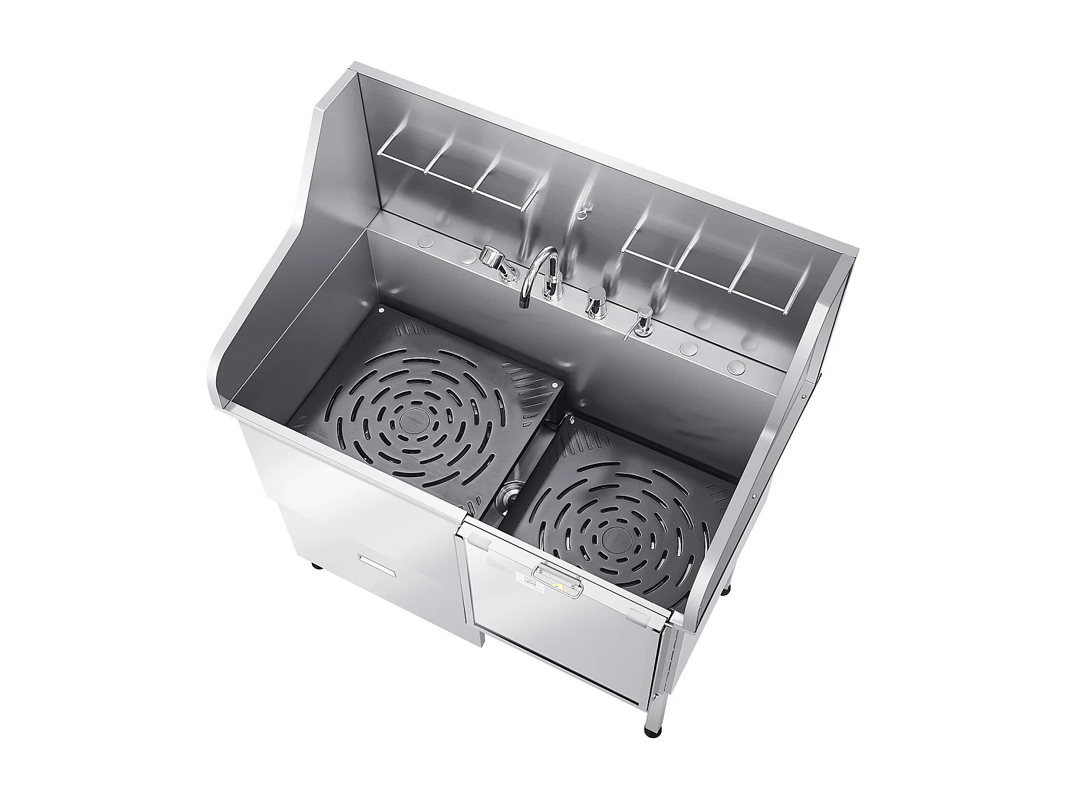 Baignoire de Chien SucceBuy, Animaux Compagnie Acier Inox 127,5cm, Rampe Porte Droite