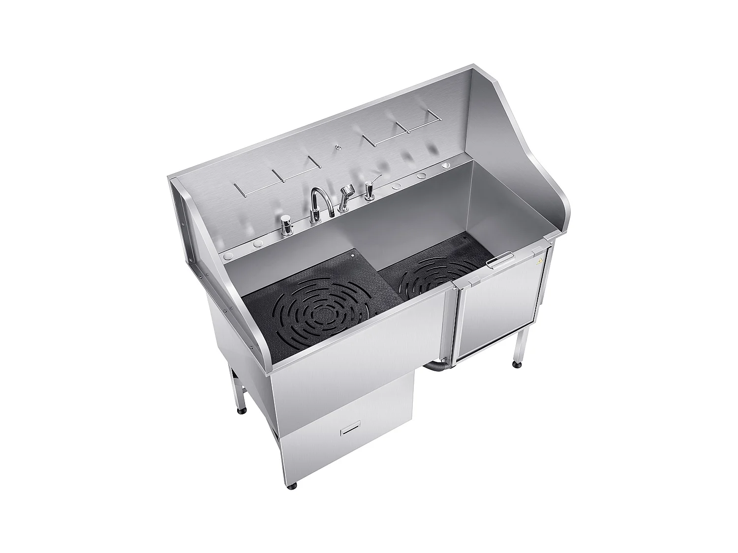 Baignoire de Chien SucceBuy, Animaux Compagnie Acier Inox 155 cm, Rampe Porte Droite