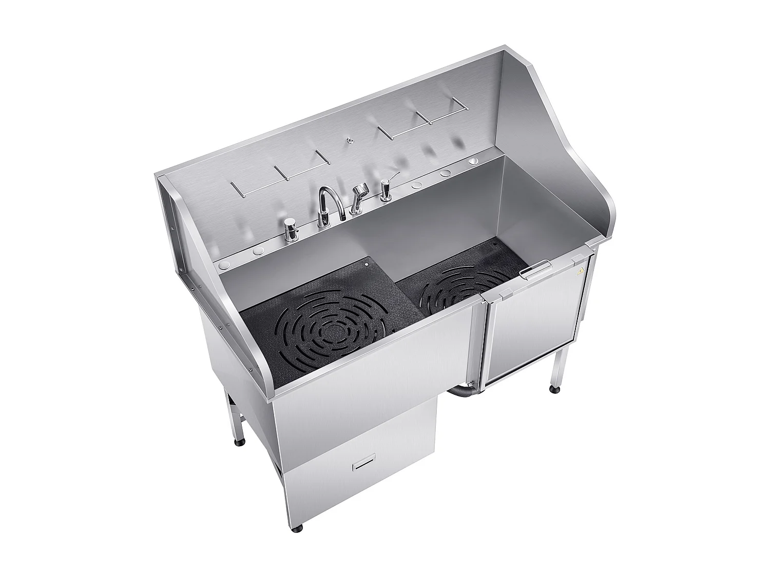 Baignoire de Chien SucceBuy, Animaux Compagnie Acier Inox 155 cm, Rampe Porte Droite