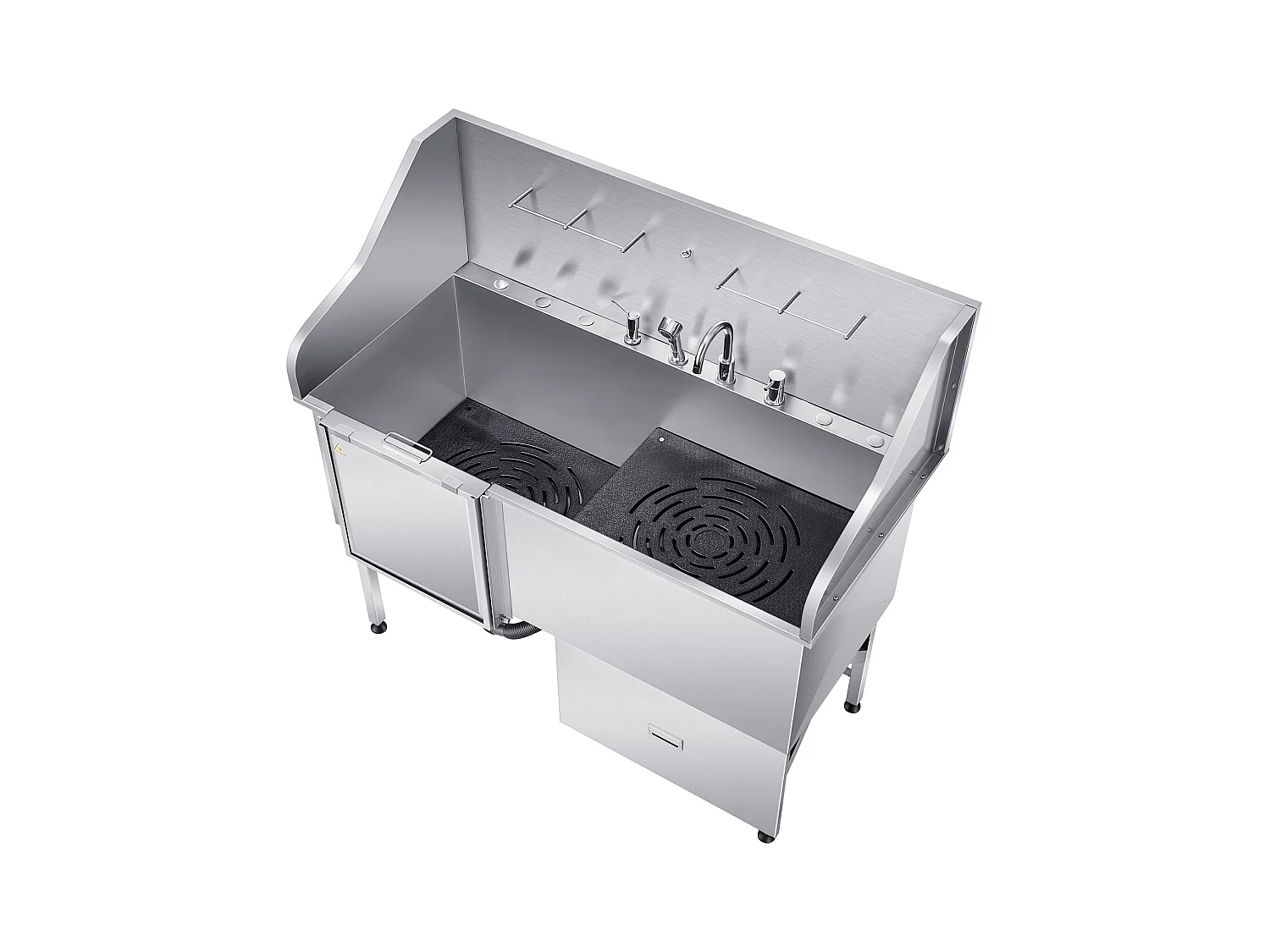 Baignoire de Chien SucceBuy, Animaux Compagnie Acier Inox 155 cm, Rampe Porte Gauche