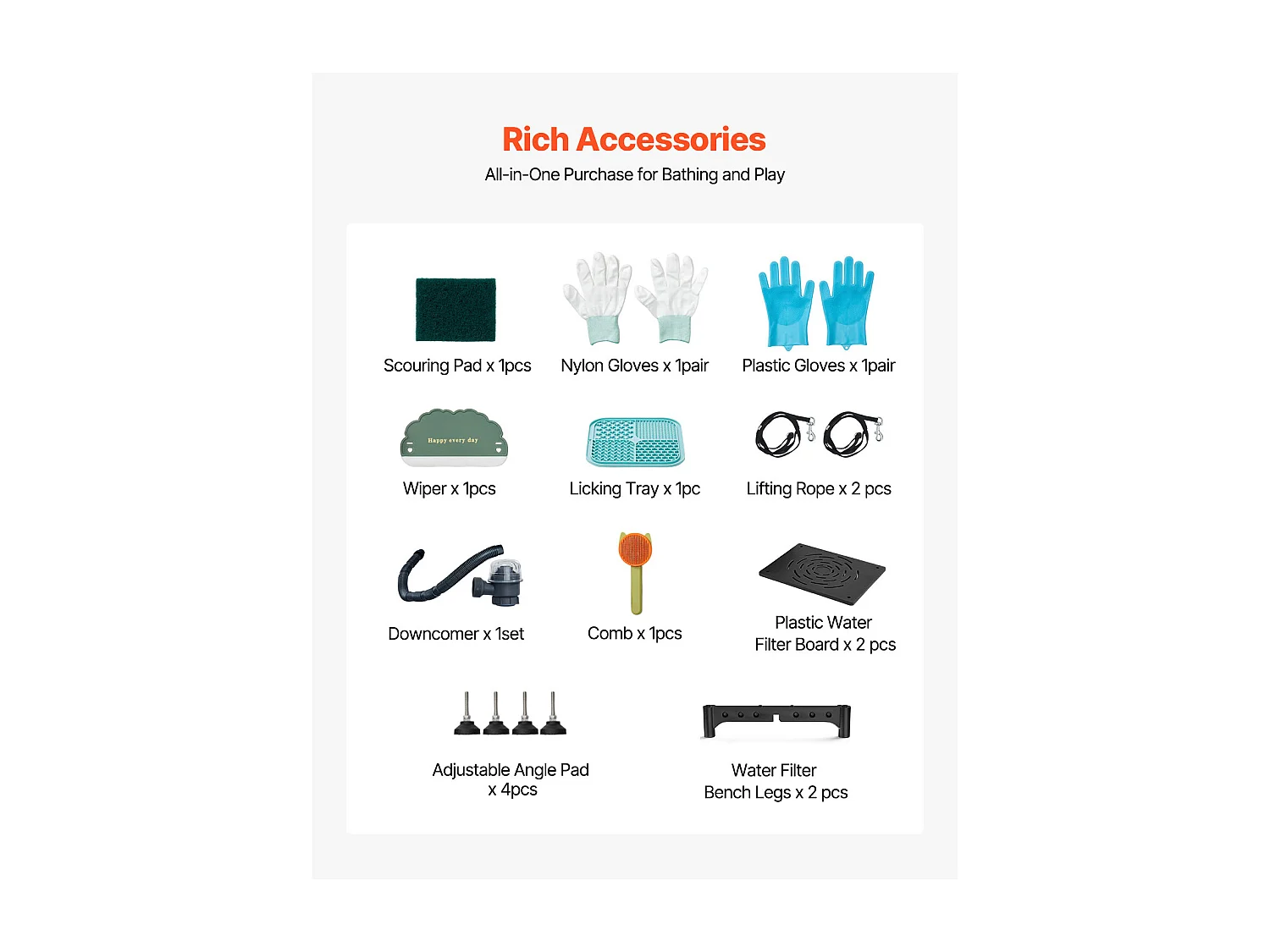 Baignoire de Chien SucceBuy, Animaux Compagnie Acier Inox 155 cm, Rampe Porte Gauche