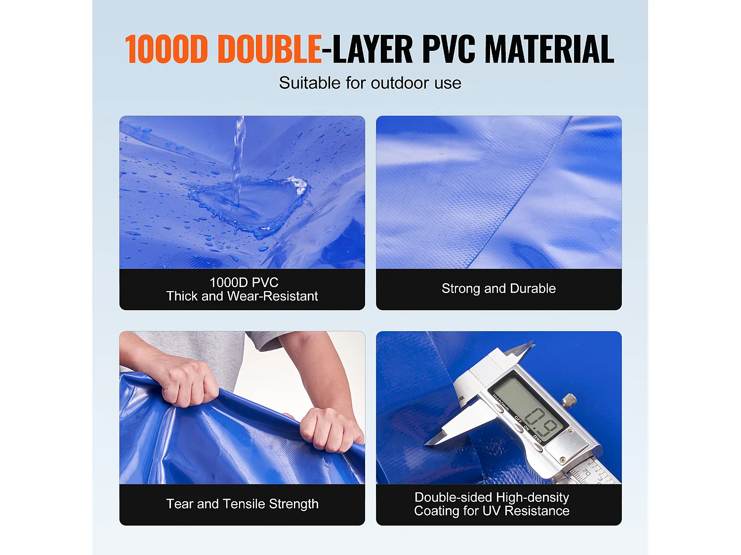 Réservoir d'Eau Portable SucceBuy de 1000L, Pliable en PVC 1000D, Réservoir d'Eau pour Camping-Car, Grande Capacité, Portable, Prévention des Incendies, Camping